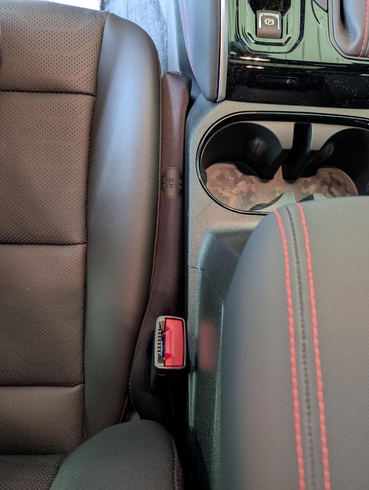 Drop Stop - The Original Patented Car Seat Gap Filler (AS SEEN ON Shark Tank) - Set of 2 and Slide Free Pad and Light customer photo 1