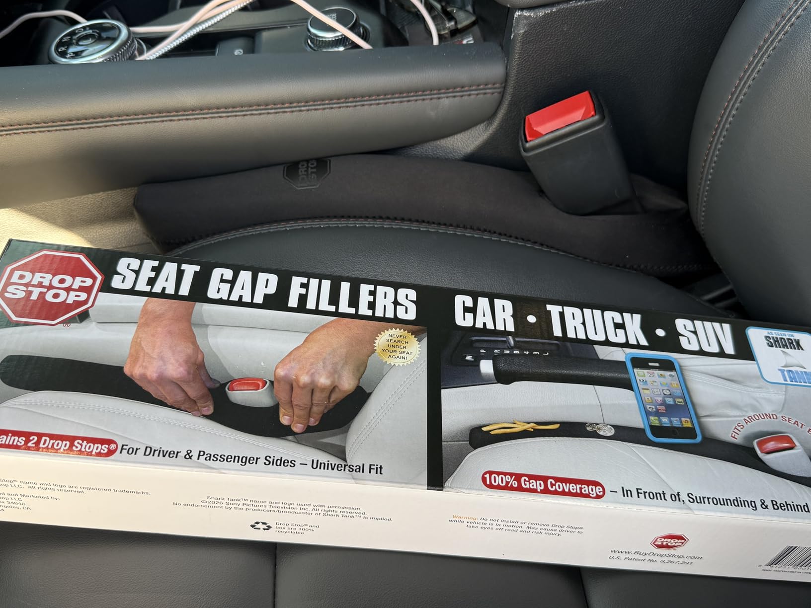 Drop Stop - The Original Patented Car Seat Gap Filler (AS SEEN ON Shark Tank) - Set of 2 and Slide Free Pad and Light customer photo 2