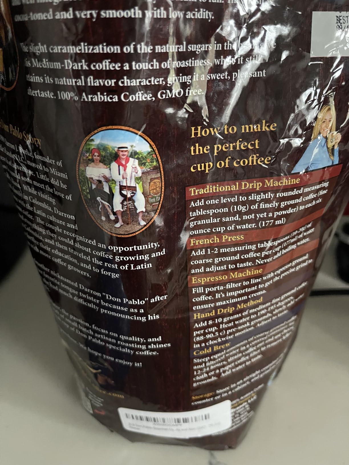 Don Pablo Gourmet Coffee - Signature Blend - Medium Dark Roast - Whole Bean Coffee - 100% Arabica Beans - Low Acidity and Non-GMO (2 Pound, Original) customer photo 2