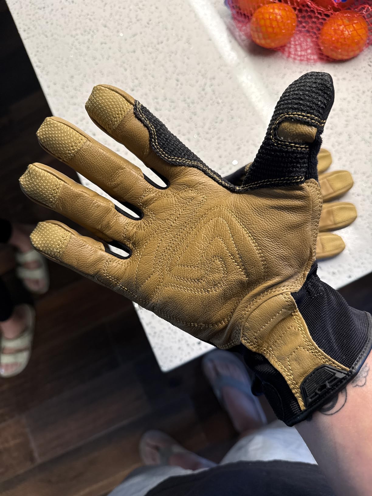 Ironclad Ranchworx Work Gloves RWG2, Premier Leather Work Glove, Performance Fit, Durable, Machine Washable, (1 Pair), RWG2-05-XL, Brown/Black customer photo 1