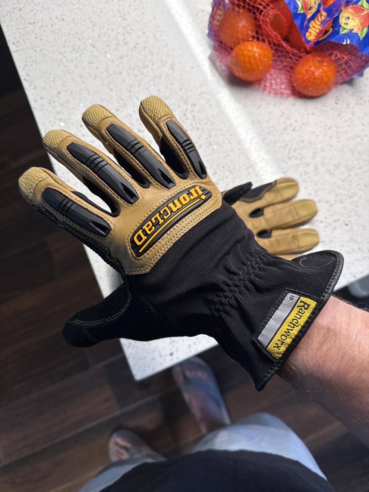 Ironclad Ranchworx Work Gloves RWG2, Premier Leather Work Glove, Performance Fit, Durable, Machine Washable, (1 Pair), RWG2-05-XL, Brown/Black customer photo 2