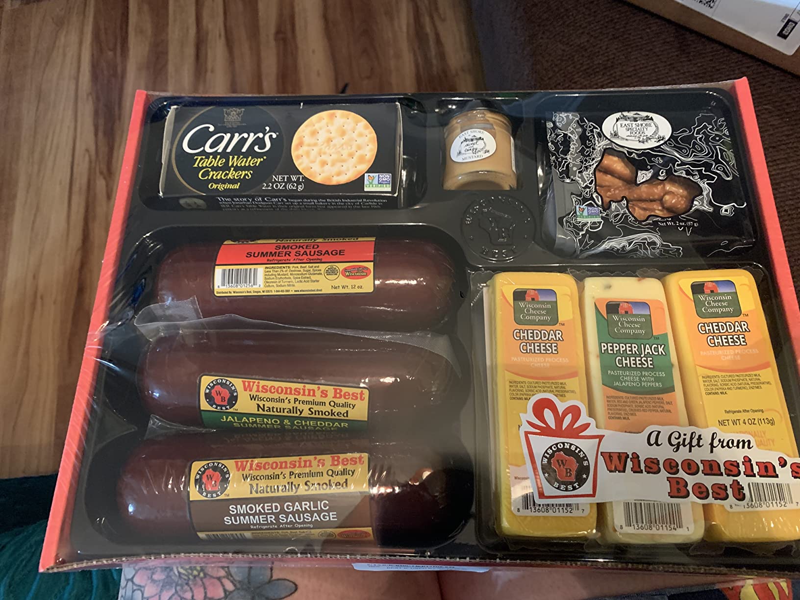 Wisconsin Cheese Company - Ultimate Cheese & Meat Gift Box - Smoked Summer Sausages, 100% Wisconsin Cheese, Crackers, Pretzels & Mustard customer photo 1