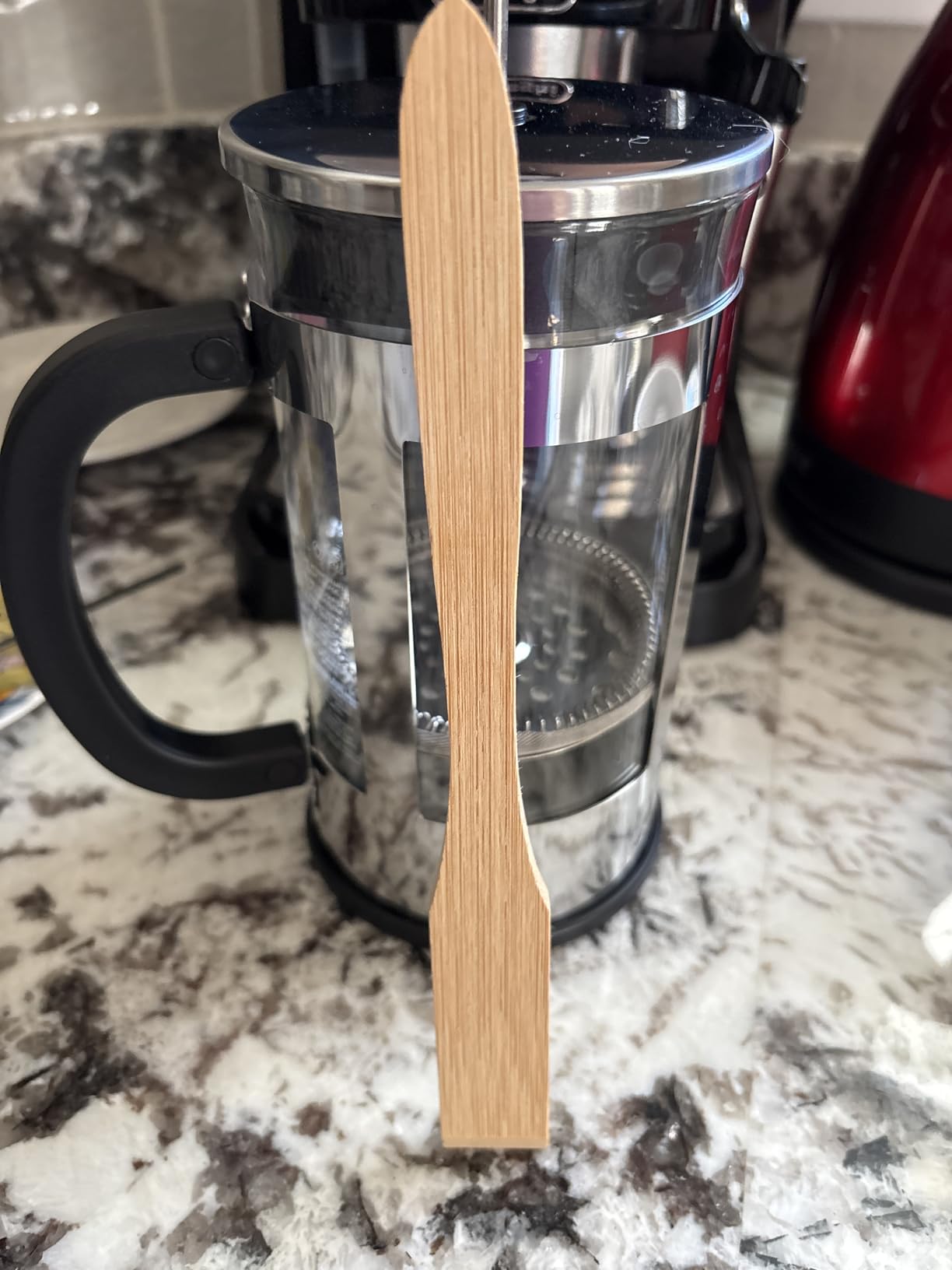 Diguo Organic Bamboo Coffee Stir Stick French Press Spoon- Contoured Vacuum Coffee Brewer Stirrer for Hario Yama Syphon Siphon Coffeemaker - Brewing Coffee or Tea, 8