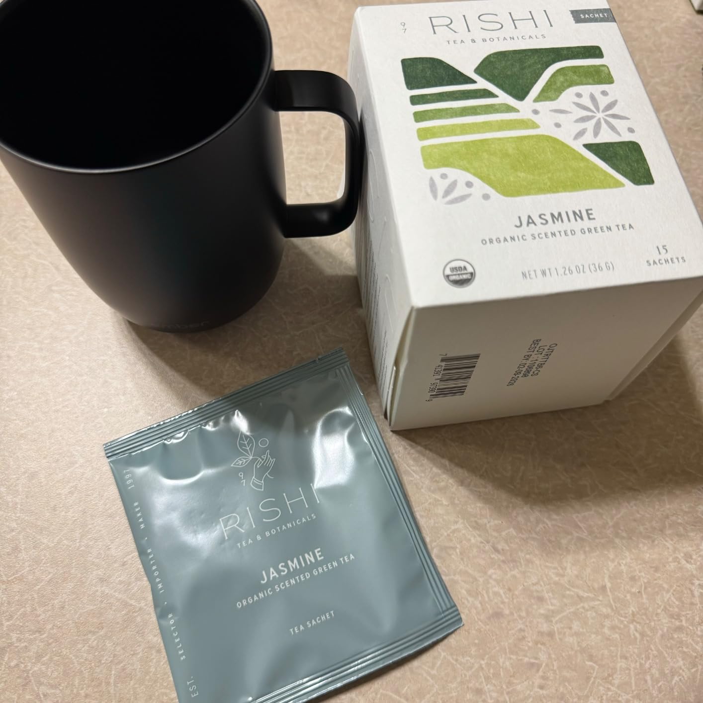Rishi Tea Jasmine Green Tea - Organic Sachet Tea Bags, 15 Count (Pack of 1) customer photo 2