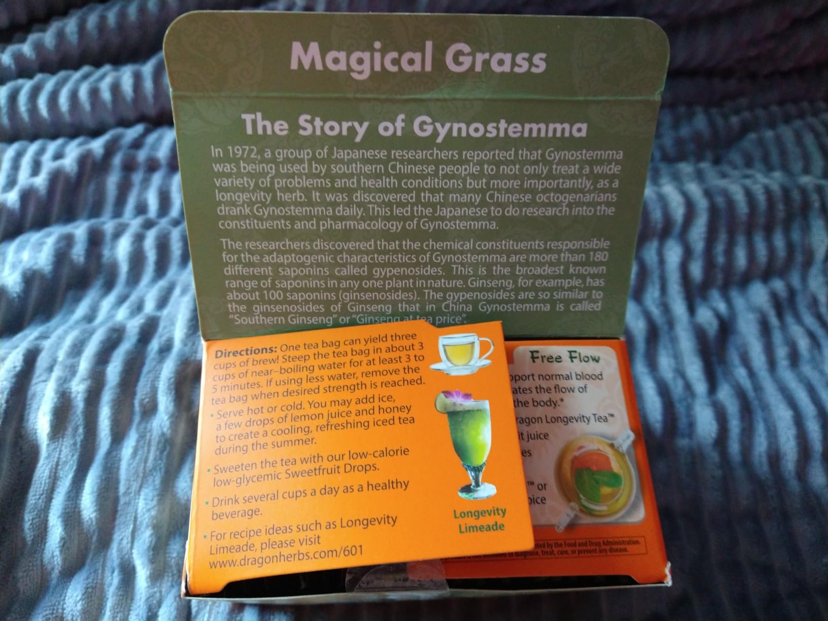 Dragon Herbs Spring Dragon Longevity Tea - Adaptogenic Gynostemma Leaf Herbal Tea Infused with Schizandra Berry, Goji Berry, Astragalus Root, Eleuthero Root, Luo Han Guo Fruit - Caffeine Free - 20 Bags customer photo 2