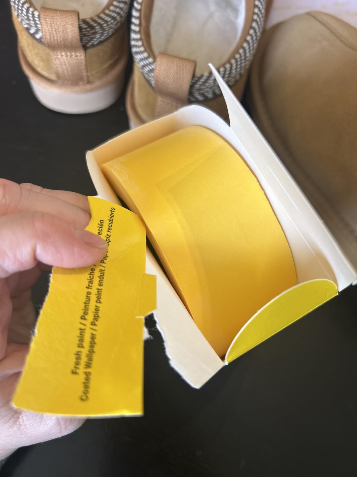 FrogTape Delicate Surface Painter's Tape with PAINTBLOCK, 1.5 Inch Wide (1.41 In. x 60 Yds), Low Adhesion, Ideal for Freshly Painted Walls, Trim & Surfaces, Yellow, 4 Rolls customer photo 2