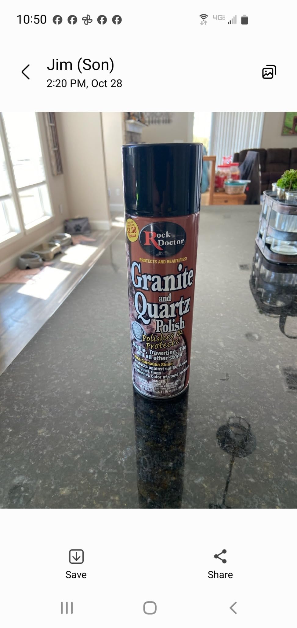 Rock Doctor Granite Cleaner, Cleans & Renews Surfaces, Granite/Marble Countertop Cleaner, Cleaning Spray for Vanity, Table Top, Kitchen Counters, Stone Surfaces 18 Fl Oz Pack of 2 customer photo 2