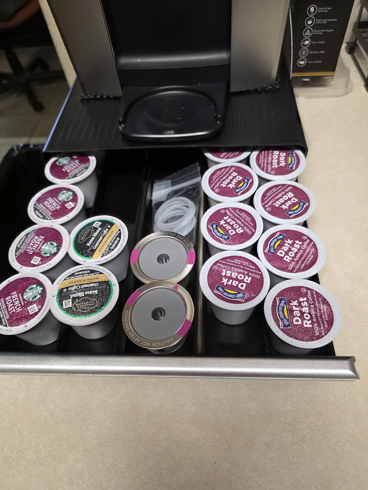 Mind Reader Single Serve Coffee Pod Drawer, 30 Pod Capacity, Countertop Organizer, 10.5L x 12.75W x 2.5H, Black customer photo 2