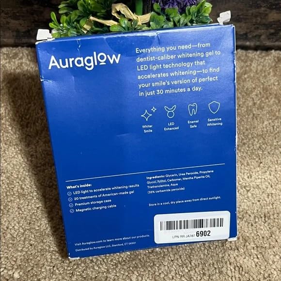 Auraglow Teeth Whitening Kit, LED Accelerator Light, 35% Carbamide Peroxide Teeth Whitening Gel, 20+ Whitening Treatments, Whitens up to 10 Shades in 7 Days customer photo 2