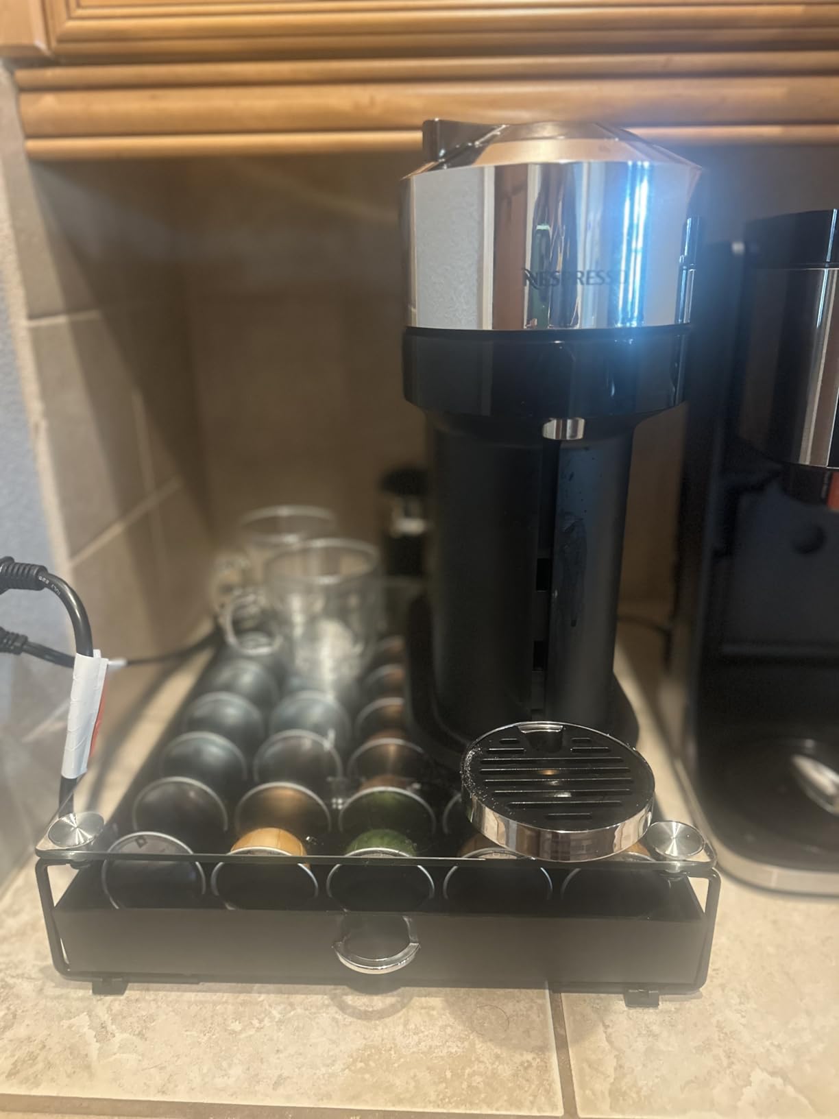 DecoBrothers Crystal Tempered Glass Vertuo Pod Holder Drawer, 24 Large or 48 Small Nespresso Capsule Organizer customer photo 1