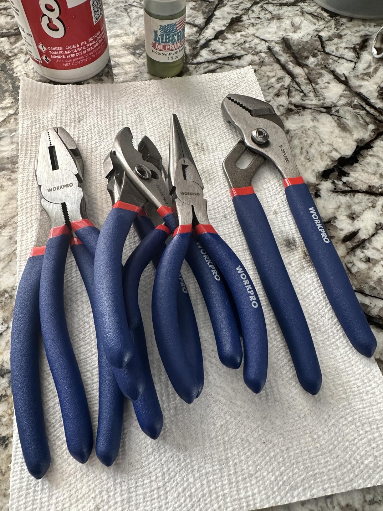 WORKPRO 7-piece Pliers Set with Groove Joint, Long Nose, Slip Joint, Linesman, and Diagonal Pliers for DIY & Home Use customer photo 1