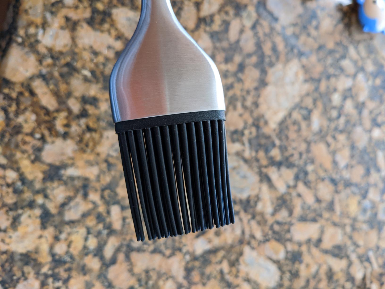 Heavy-duty BBQ Basting Brush by HQY - Silicone Bristles with 12 Inch Stainless Steel Handle - Make Grilling Easy - 5 Year Guarantee customer photo 1
