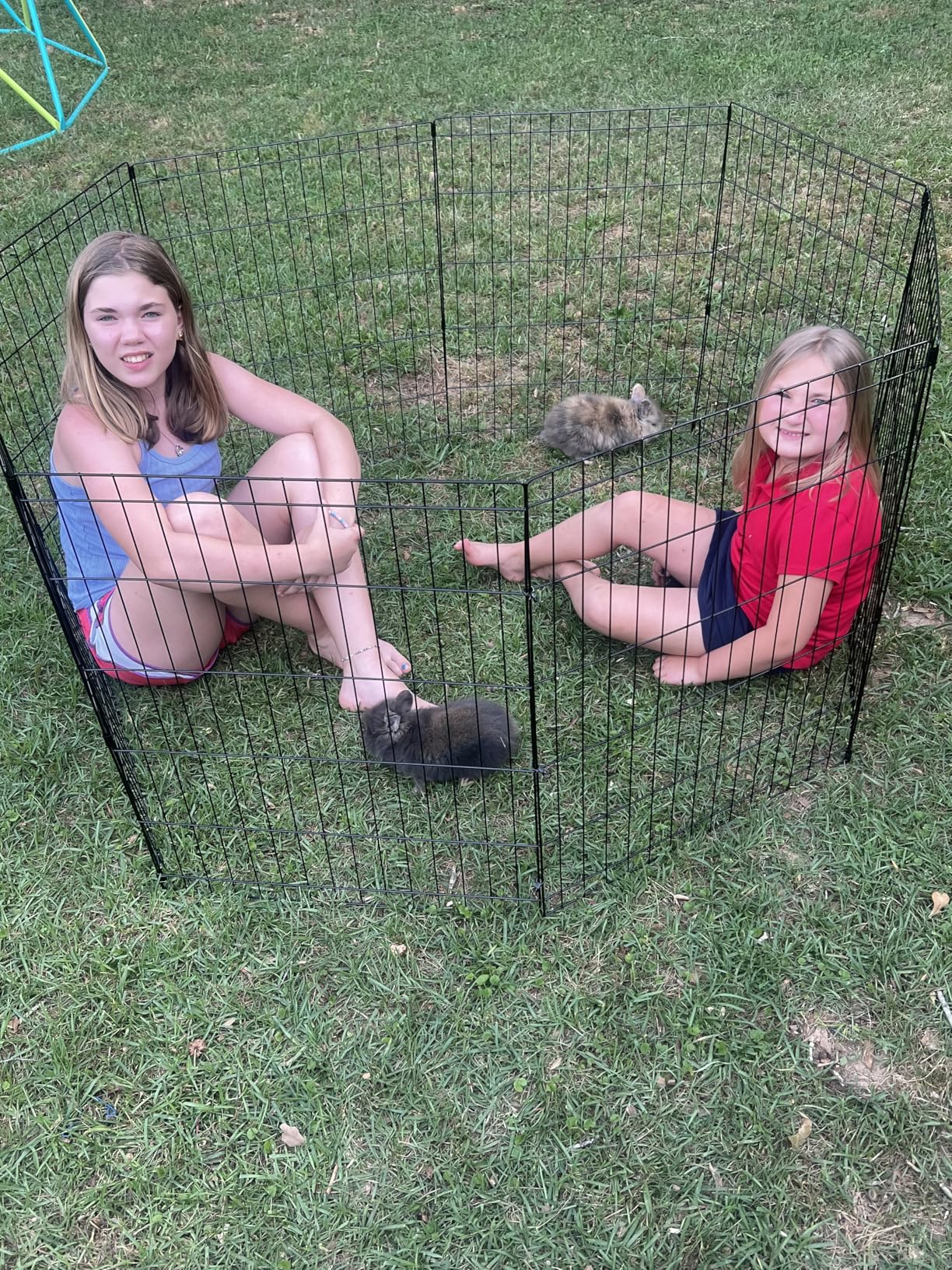 BestPet Foldable Dog Playpen | 24 Inch, 8 Panels | Metal Pet Exercise Pen | Indoor Outdoor Portable Dog Fence with Door | Removable, Rust-Resistant Secure Pet Kennel | Easy to Assemble customer photo 2