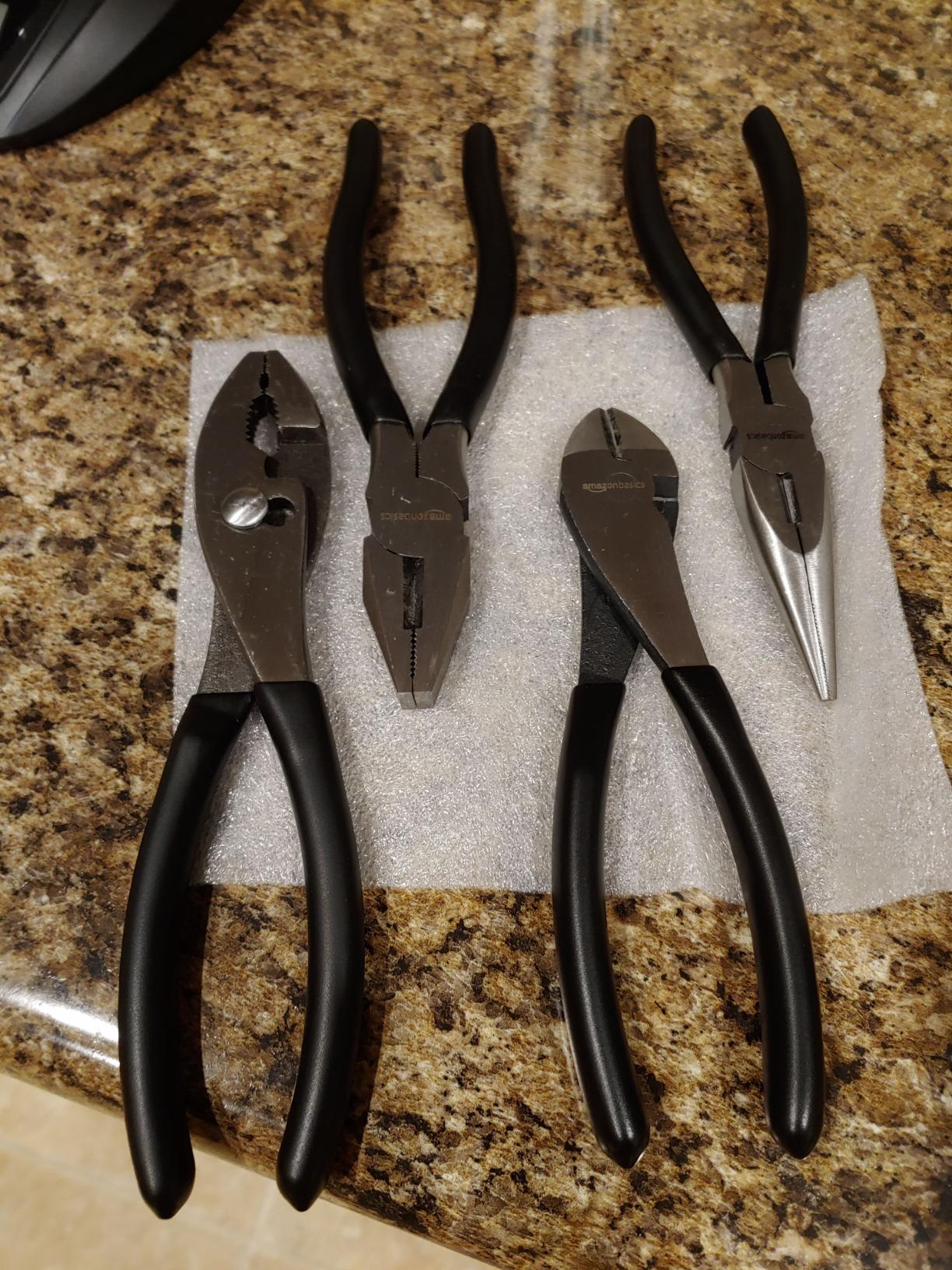 Amazon Basics Pliers Set, Hand Tools for Precision, Cutting Wire Cutter with Needle Nose and Diagonal, Set of 4 customer photo 1