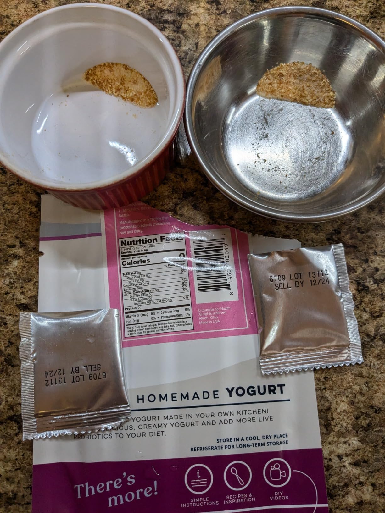 Cultures for Health Traditional Yogurt Starter Culture | 4 Packets Direct-Set Thermophilic Starter | Make Up To 12 Cups Thick, Tangy Probiotic Yogurt | Powdered Live Active Cultures for Yogurt Making customer photo 1