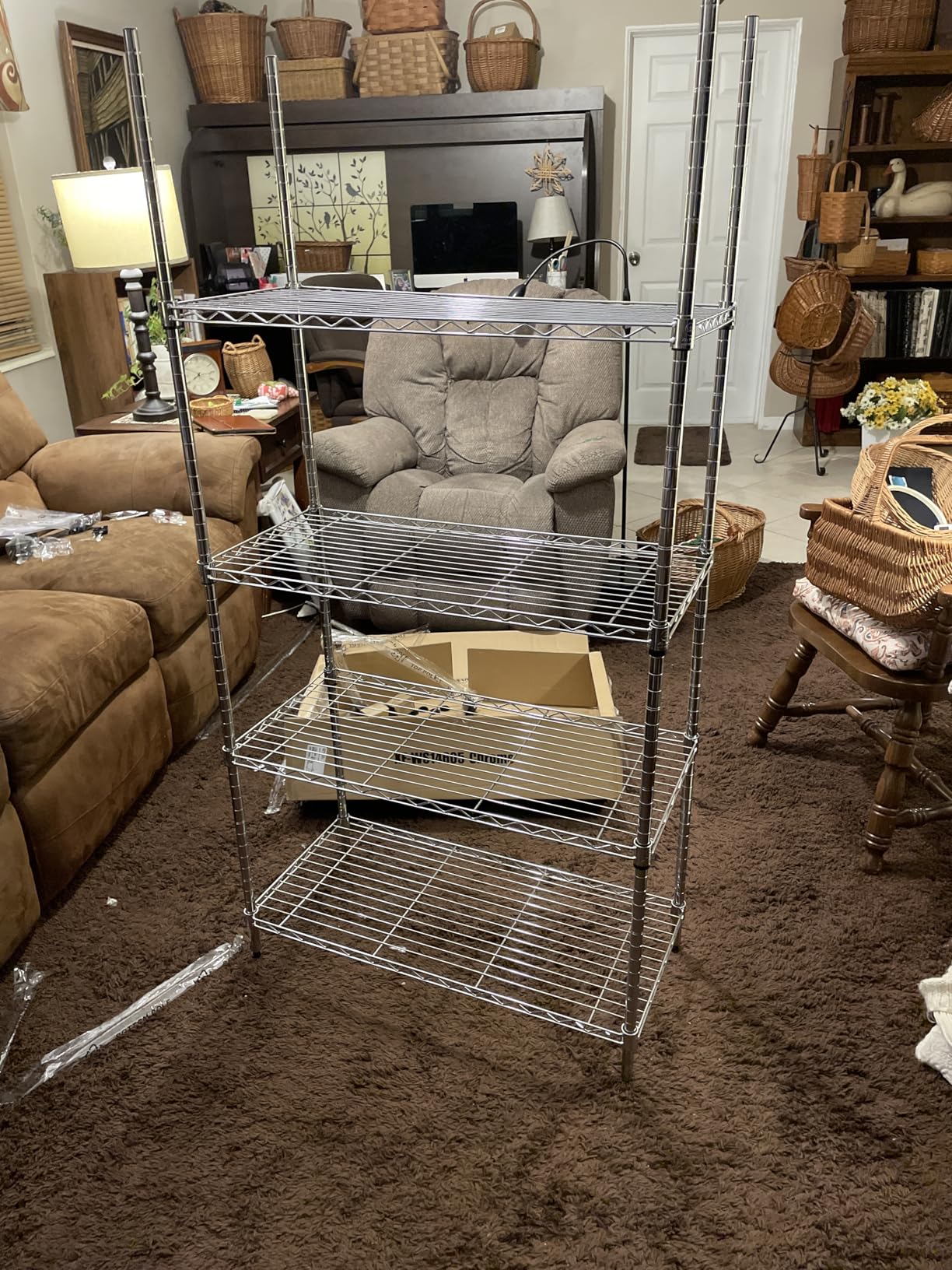 Storage Shelves 2100Lbs Capacity, 6-Shelf on Casters 48