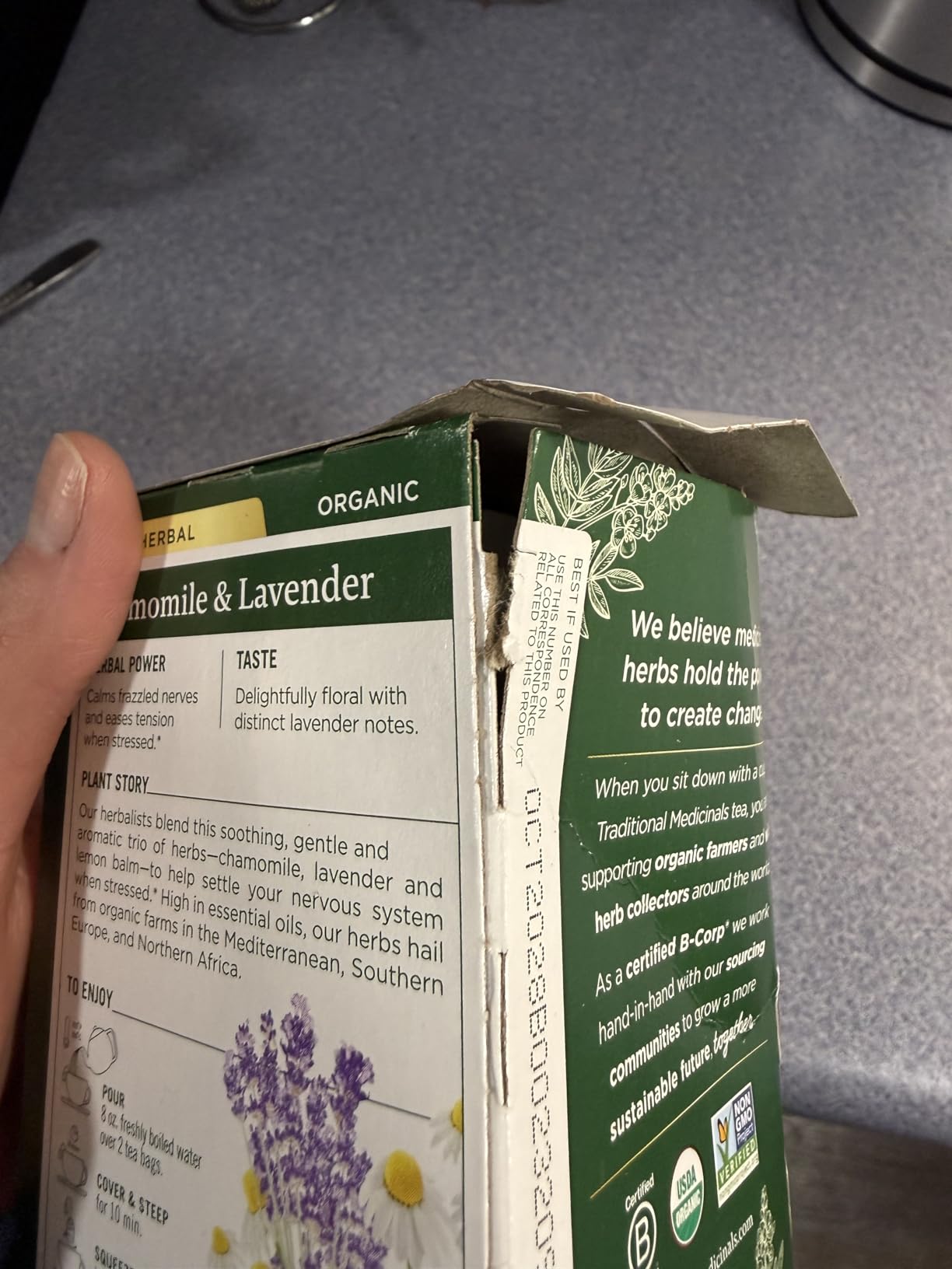 Traditional Medicinals Organic, Chamomile & Lavender - Chamomile Tea Supporting Stress Relief and Relaxation - Kosher, Non-GMO, Caffeine-Free, Compostable - 16 Tea Bags customer photo 2