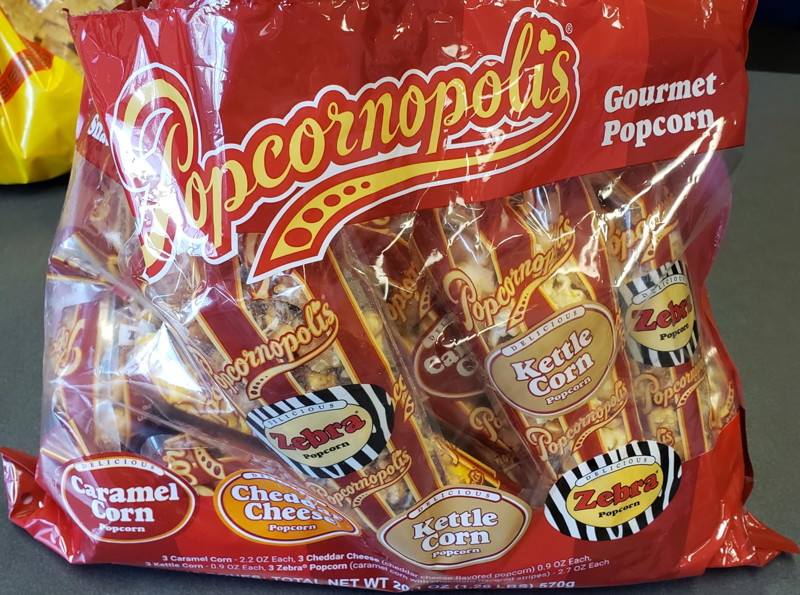 Popcornopolis Gourmet Popcorn Cone Variety Pack - Zebra Popcorn, Cheddar Cheese Popcorn, Caramel Popcorn & Kettle Corn Popcorn, Great for Gifting & Sharing, (12-Count) customer photo 2