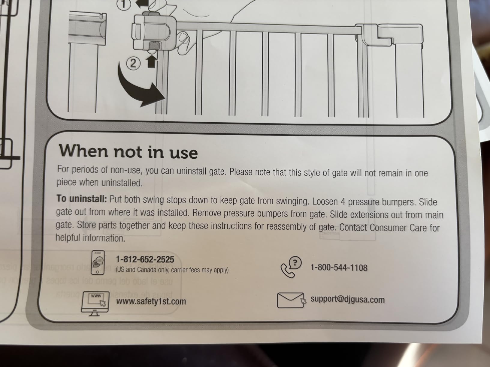 Safety 1st Easy Install Walk Thru Baby Gate for Doorway With Door, Dog Gates, Fits 29