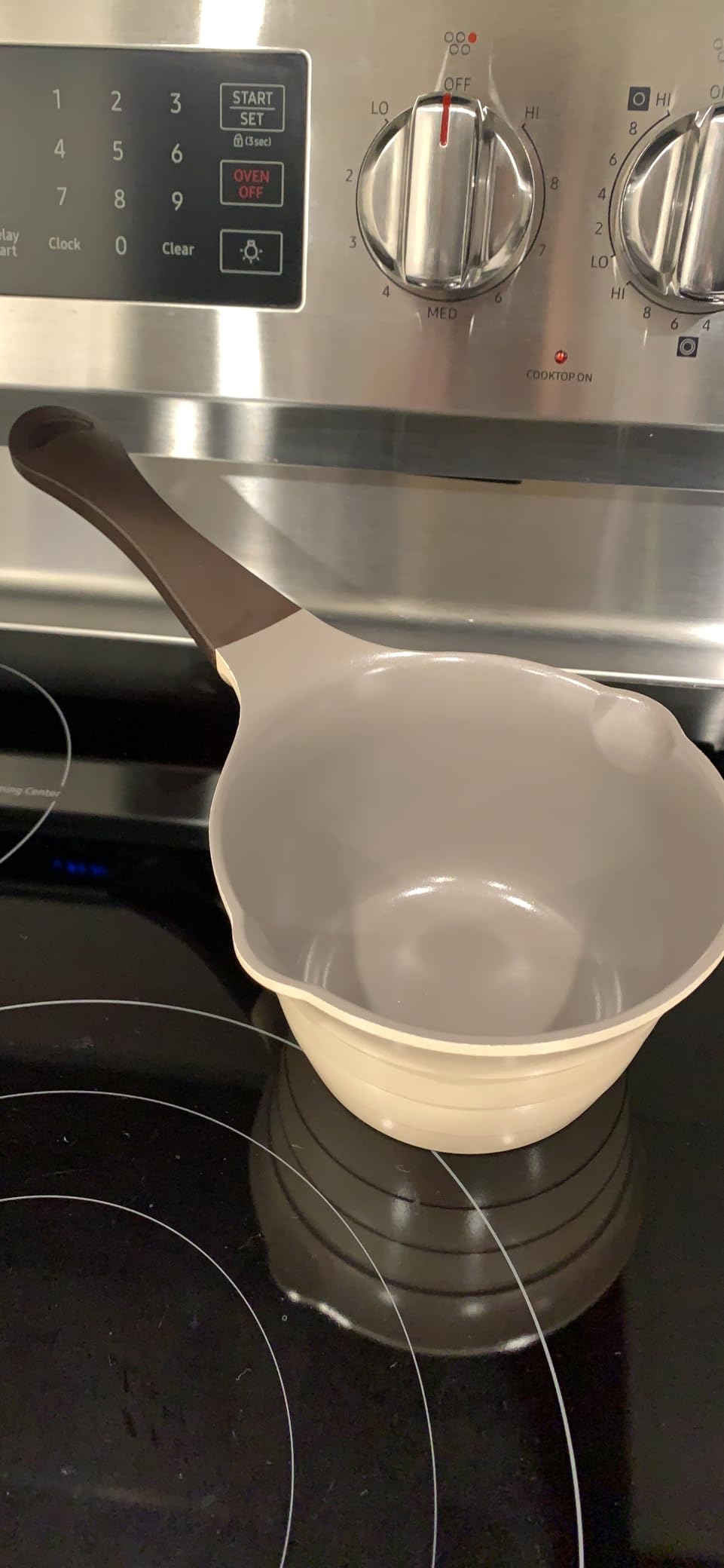 Neoflam 1qt Saucepan Butter Warmer Milk Boiling|Melting Pot, Ecolon Healthy Ceramic Nonstick Coating PFOA-free, 2 Pour Spouts, Dishwasher Safe, Ivory customer photo 2