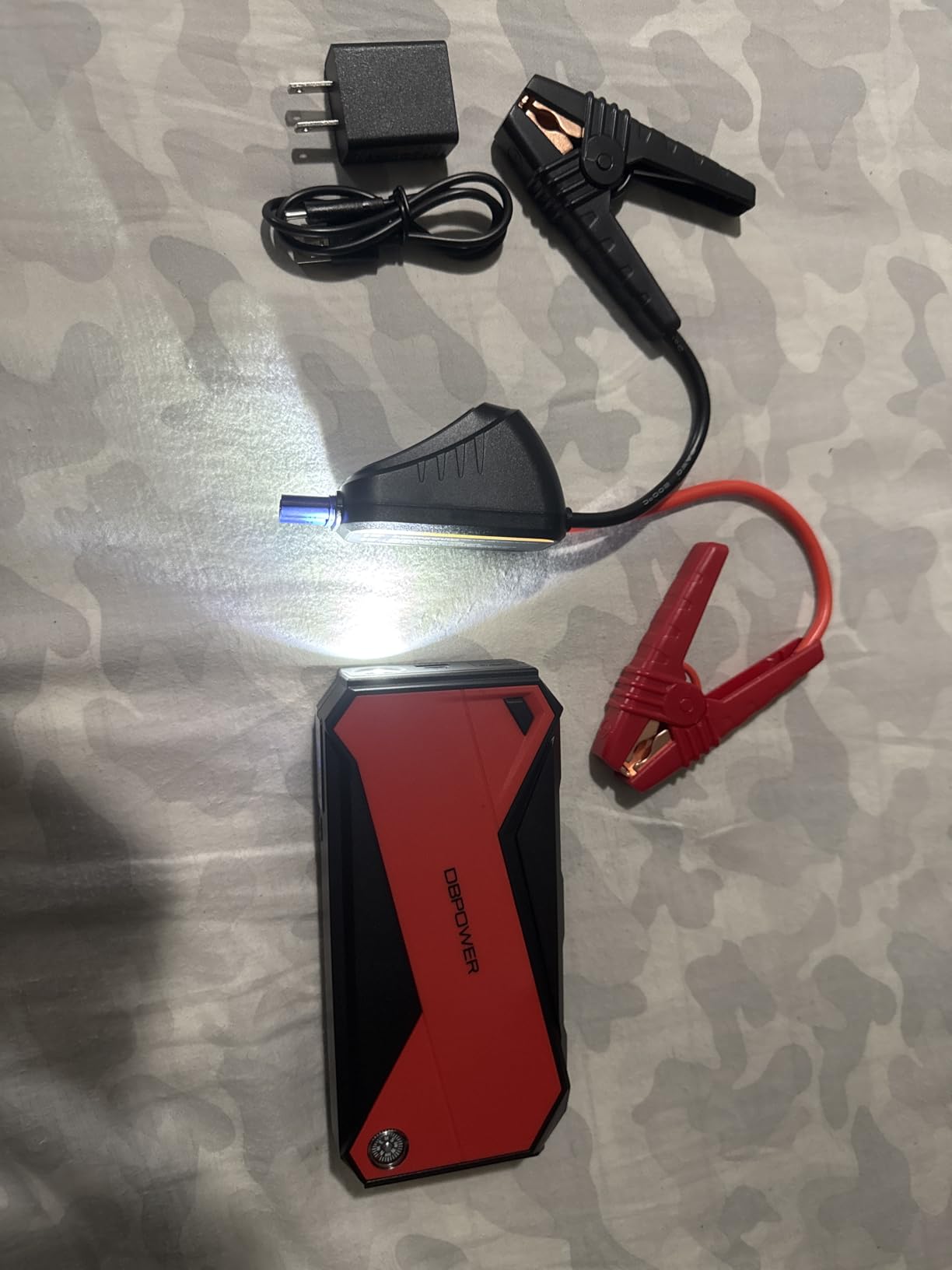 DBPOWER Peak 3000A 18000mAh Portable Car Jump Starter (up to 8.0L Gas, 6.0L Diesel Engine) Battery Booster with Smart Charging Port, Compass, LCD Screen and LED Light (Black/Red) customer photo 2