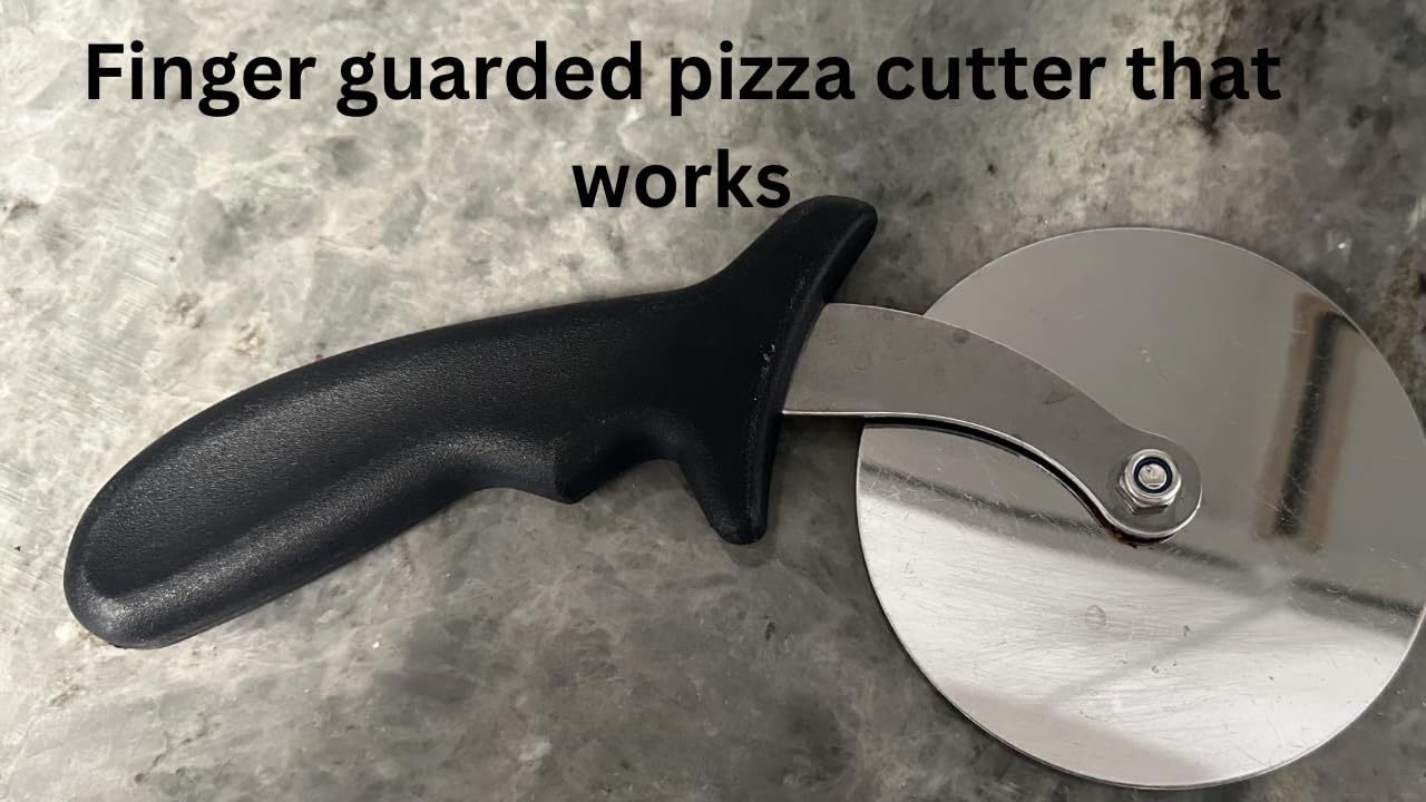 Pizza Cutter Wheel, Stainless Steel Slicer, 9.33-Inch Super heavy 173g, Sharp funny Classic Cutters, Kitchen Gadget with finger guard protects, For Pizza Lovers for easy dishwasher cleaning customer photo 1