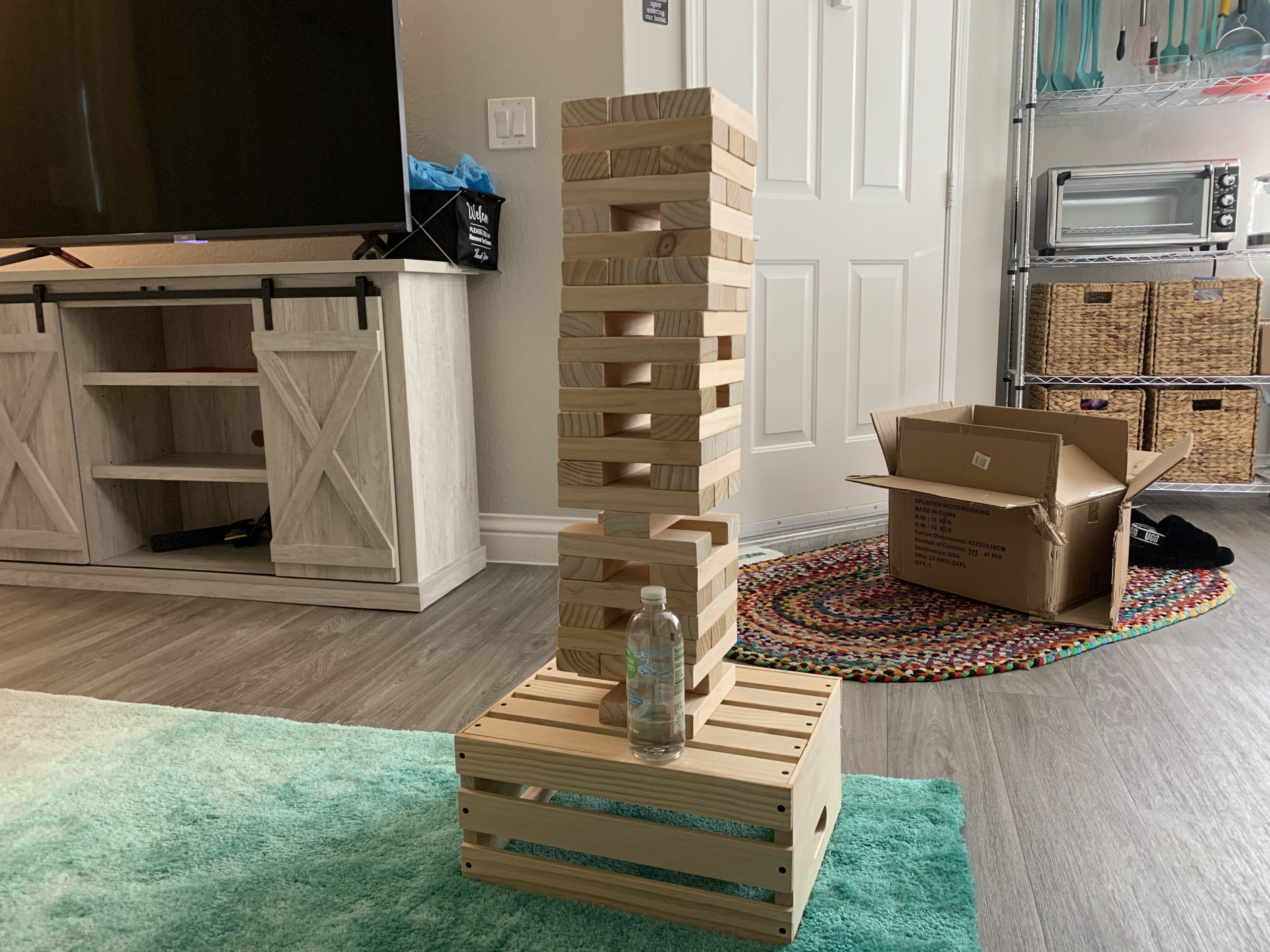 SWOOC Games - Premium Giant Tower Game | 60 Blocks + Storage Crate/Outdoor Table | Stacks up to 5ft | Jumbo Yard Games for Adults and Family | Giant Outdoor Set | Big Backyard Fun | Large Lawn Size customer photo 2