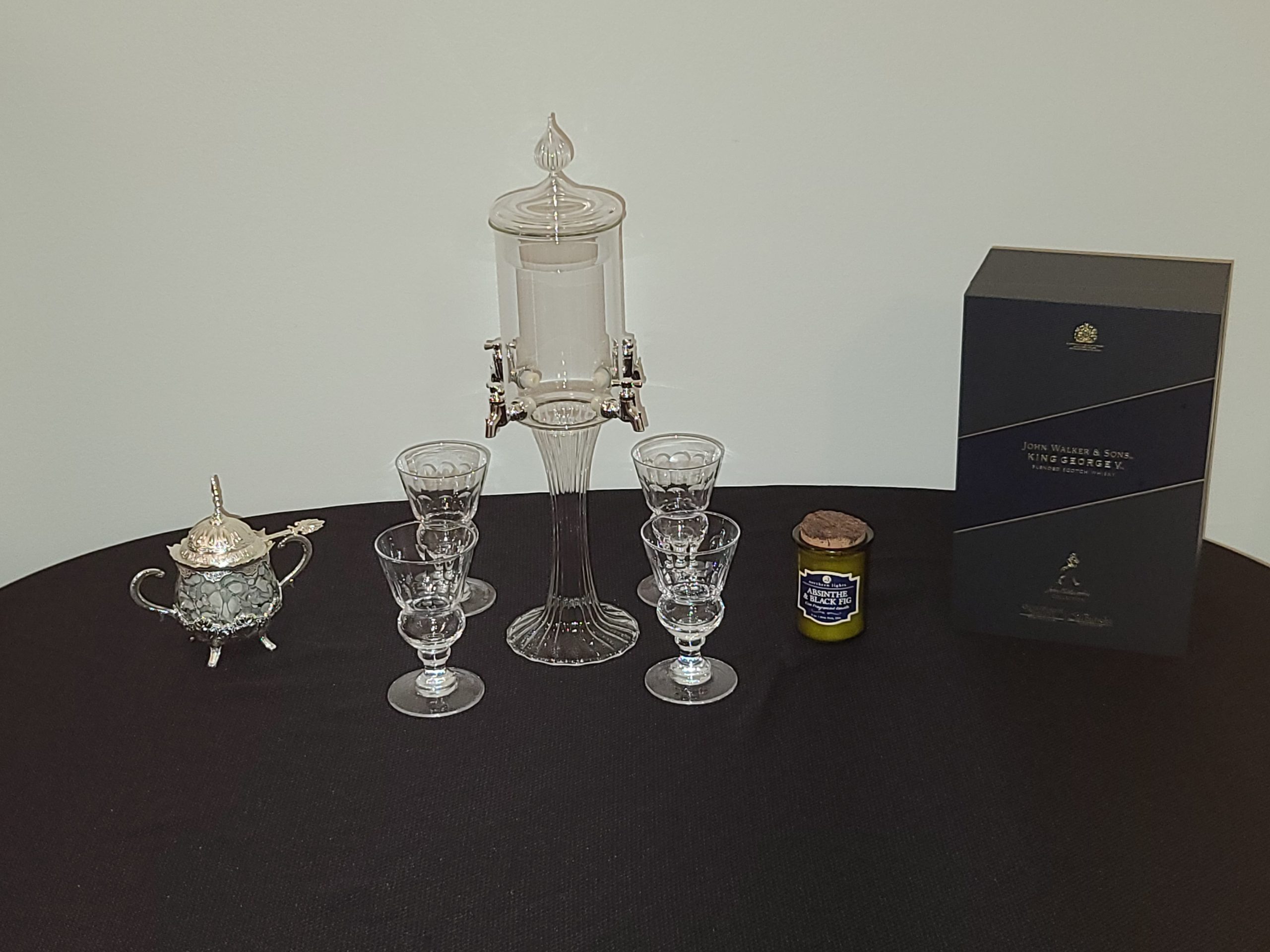 ALANDIA Absinthe Fountain Set Heure Verte: Fountain with 4 Spouts | 4 Glasses | 4 Spoons | Absinthe Sugar Cubes customer photo 2