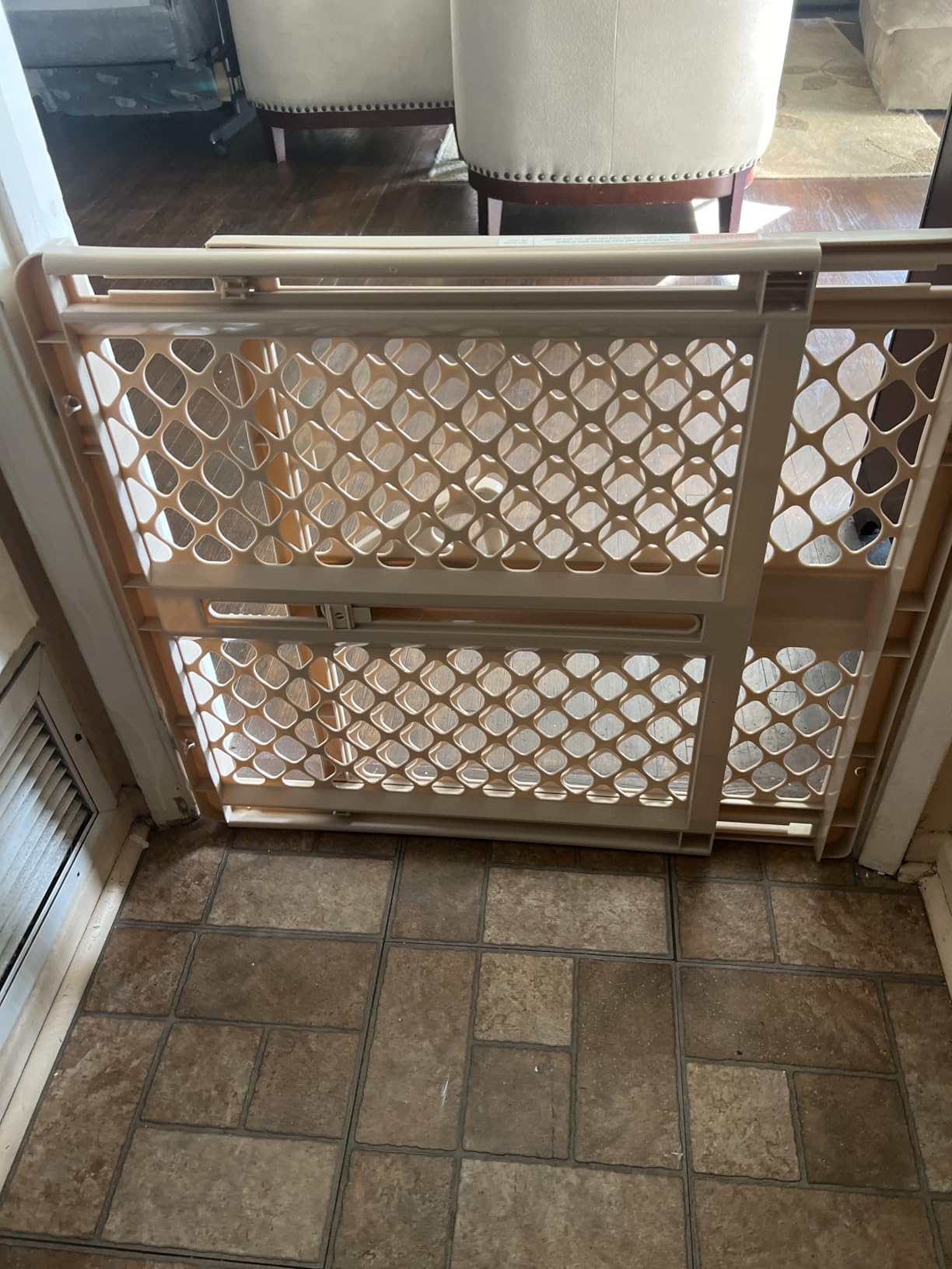 Toddleroo by North States - Supergate Ergo Baby Gate: Plastic Baby Gate for Stairs & Doorways - Adjustable Indoor Safety Gate - Made in USA - 26 to 42 Inches Wide - 26 Inches Tall - Sand customer photo 1