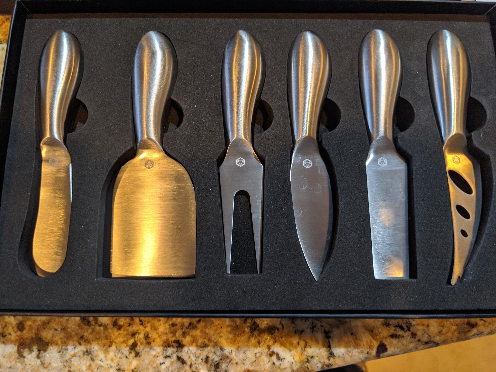 Lunar 6-Piece Cheese Knife Set - Premium Stainless Steel Cheese Knives Collection - Charcuterie Board Accessories Gift Ready w/ 15 Festive Recipes customer photo 1