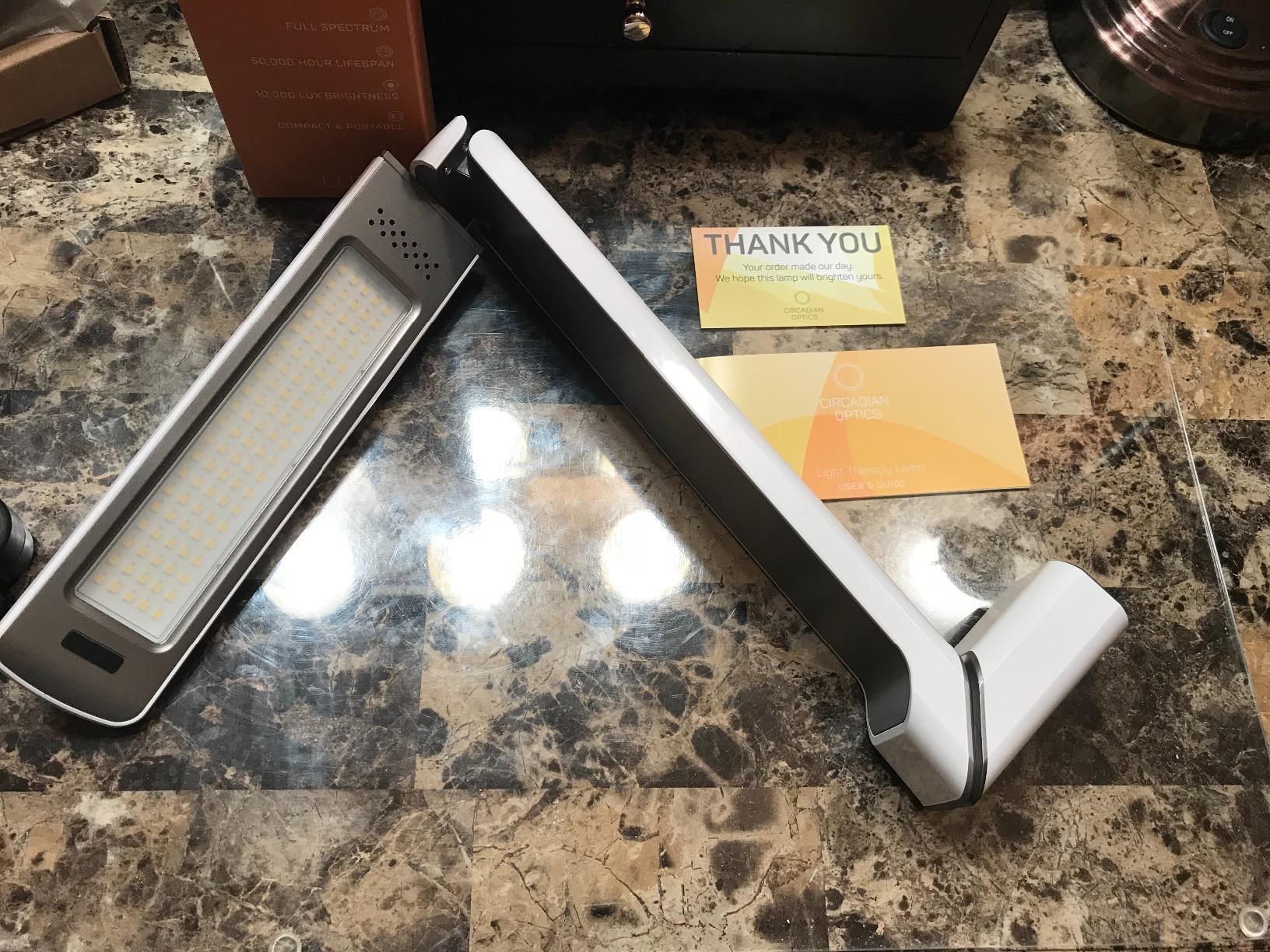 Circadian Optics Lumos 2.0 Light Therapy Desk Lamp | As Seen On Shark Tank | 10,000 LUX UV-Free Full-Spectrum LEDs | Adjustable Portable Folding Sunlight Lamp for Seasonal Blues, Focus, Energy & Sleep customer photo 1
