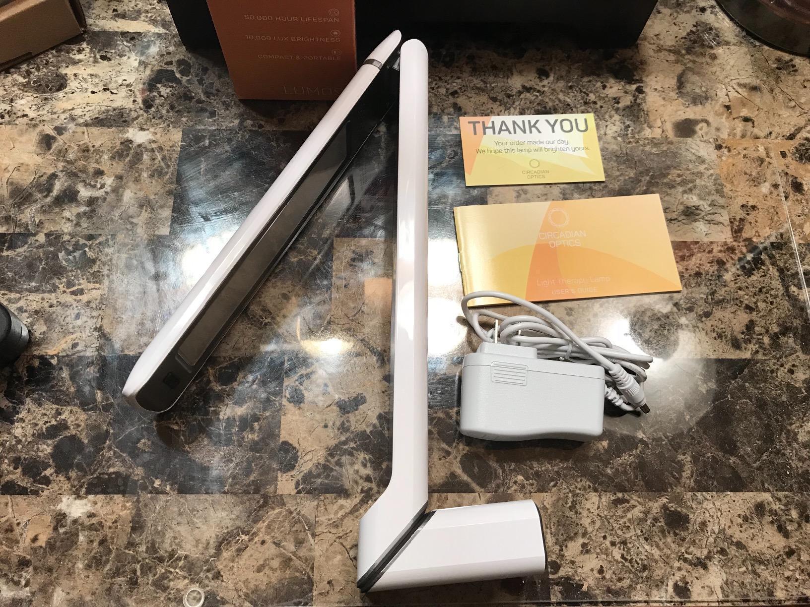 Circadian Optics Lumos 2.0 Light Therapy Desk Lamp | As Seen On Shark Tank | 10,000 LUX UV-Free Full-Spectrum LEDs | Adjustable Portable Folding Sunlight Lamp for Seasonal Blues, Focus, Energy & Sleep customer photo 2