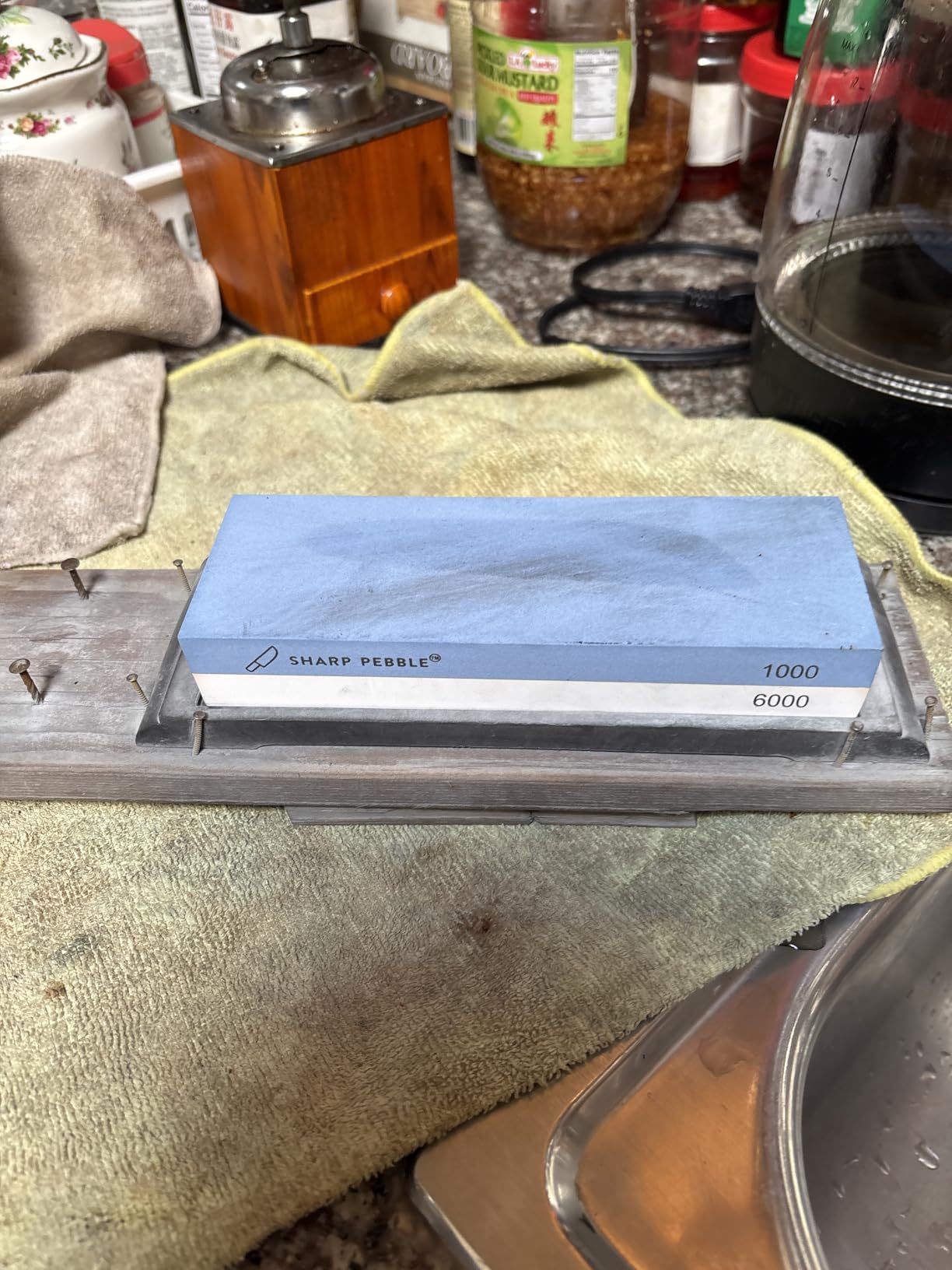 Sharp Pebble Premium Whetstone Knife Sharpening Stone 2 Side Grit 400/1000 Wetstone Kit -Wetstone Kitchen Knife Sharpener with Flattening Stone & NonSlip Rubber Base customer photo 1