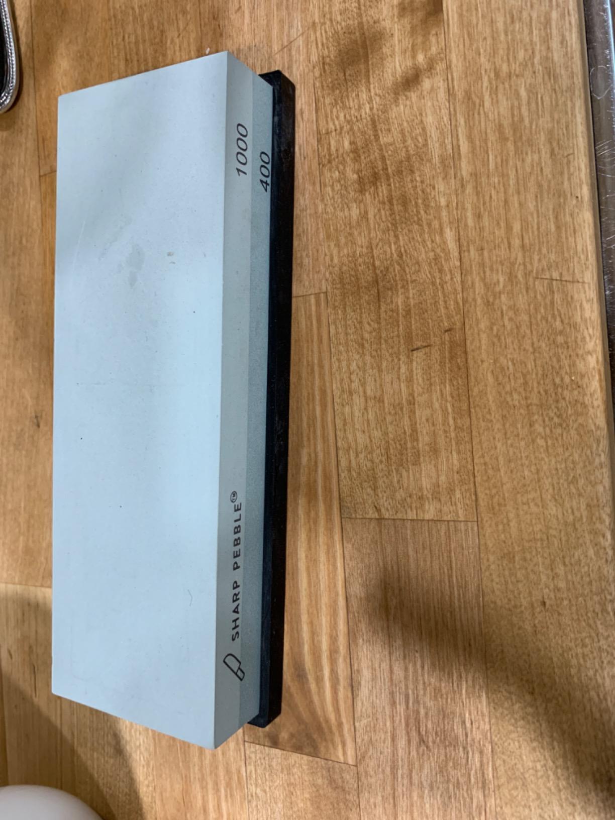 Sharp Pebble Premium Whetstone Knife Sharpening Stone 2 Side Grit 400/1000 Wetstone Kit -Wetstone Kitchen Knife Sharpener with Flattening Stone & NonSlip Rubber Base customer photo 2