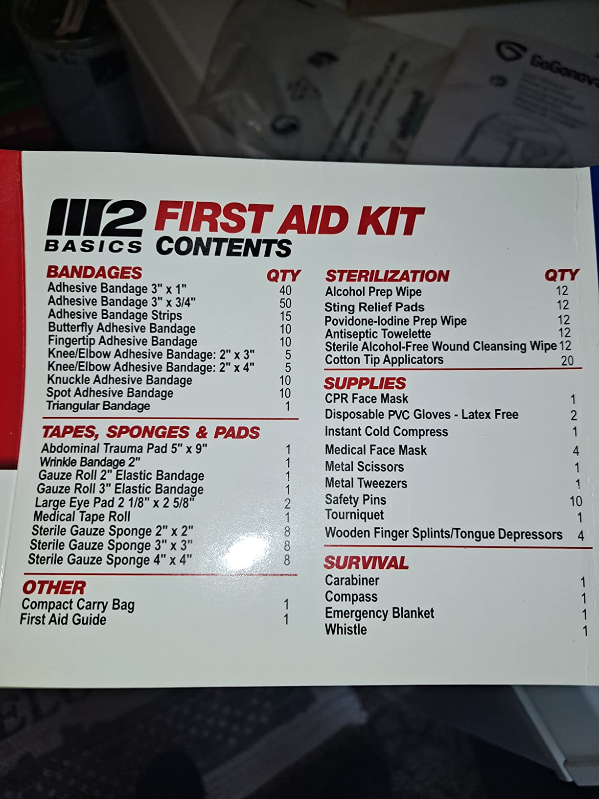 M2 BASICS 300 Piece First Aid Kit, 40 Items, Compact Emergency Medical Kit with Durable Carry Bag for Home, Car, Travel, Office, Camping customer photo 1