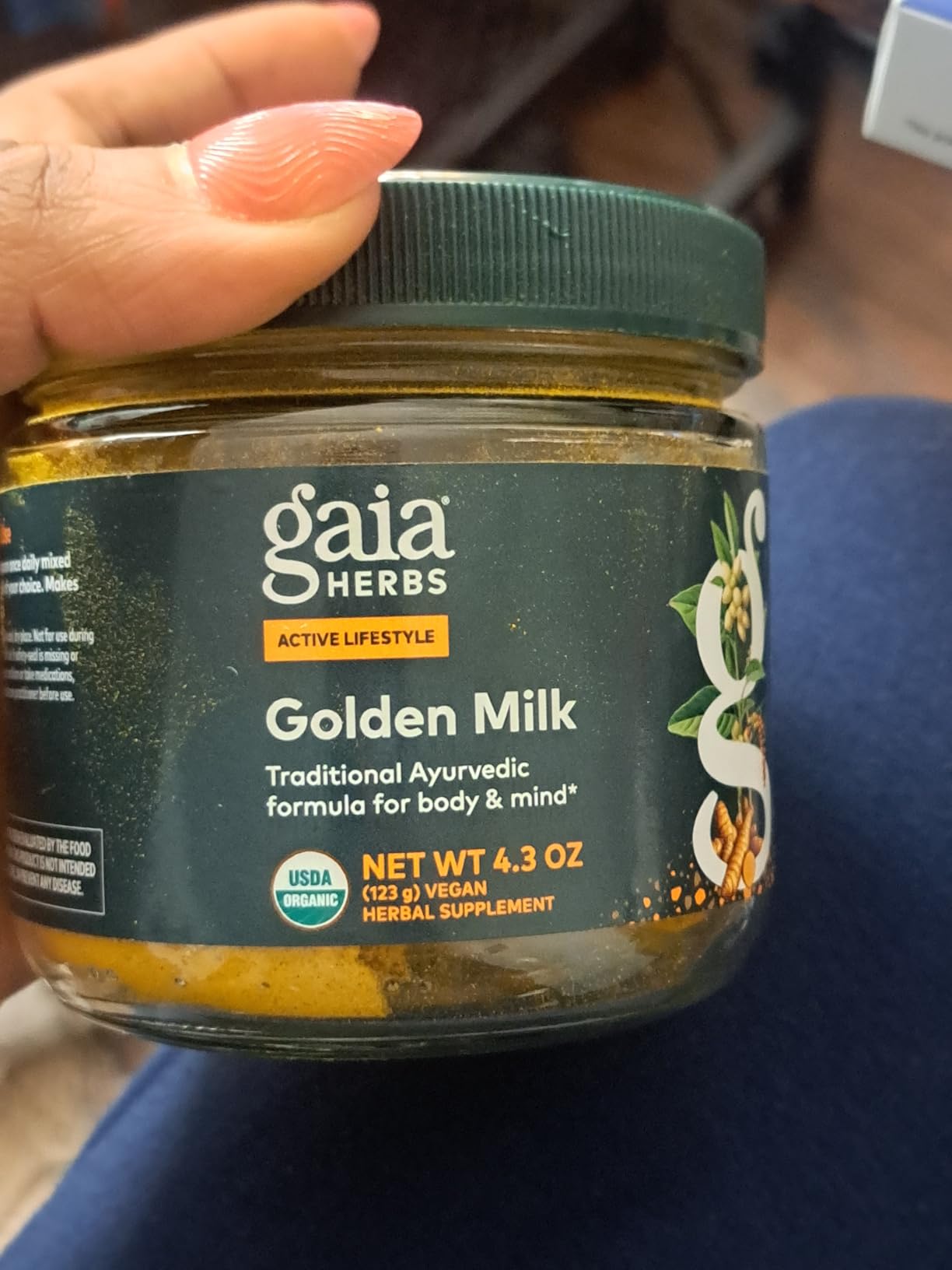 Gaia Herbs Golden Milk - Traditional Relaxation Support Supplement Powder with Organic Turmeric, Black Pepper, Ashwagandha, Cardamom & More for an Ayurvedic Cup of Calm - 4.3 Oz (About 35 Servings) customer photo 1