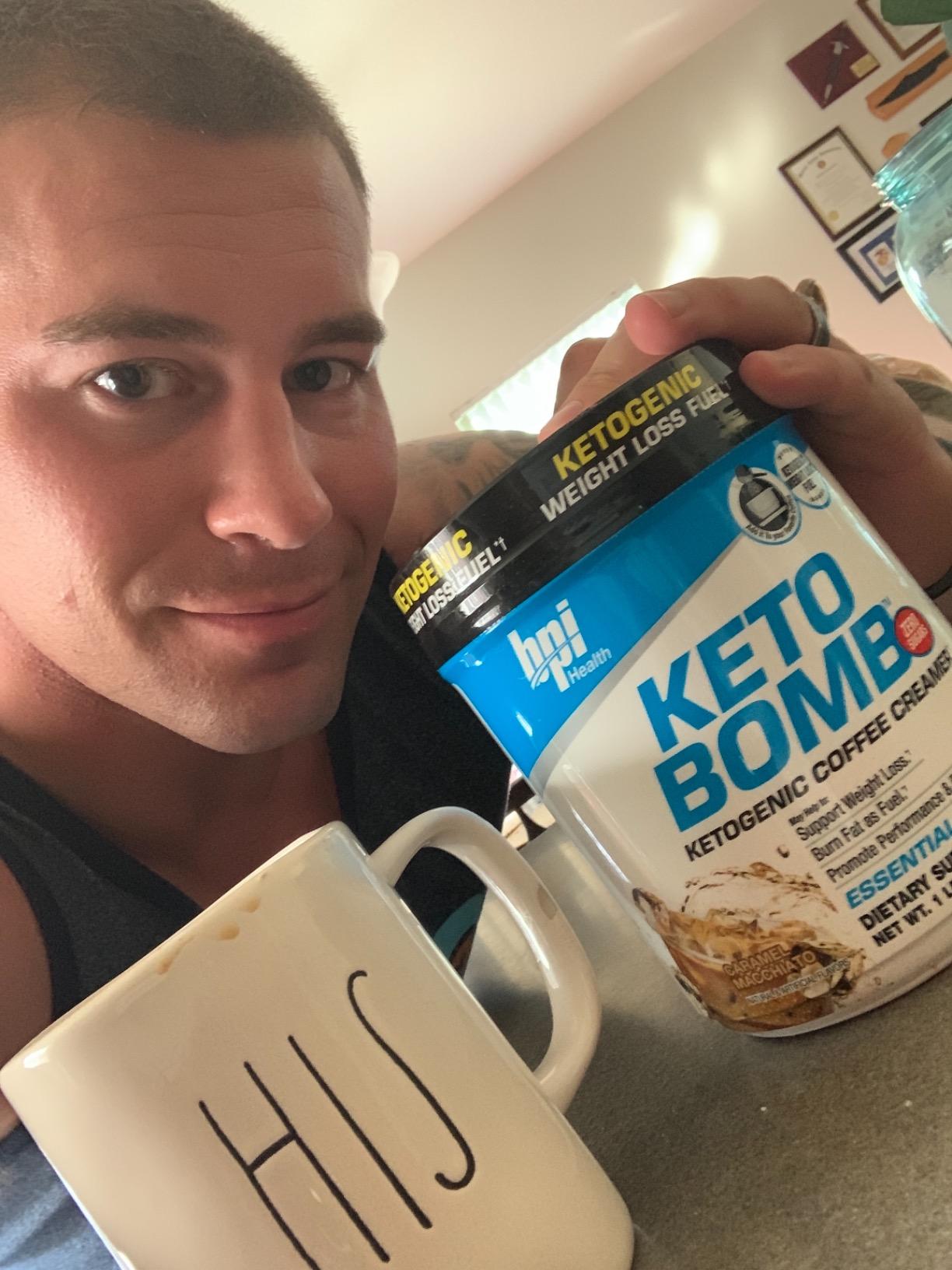 BPI Sports Keto Bomb Coffee Creamer - Supports Energy and Hydration - MCT and Electrolytes - with Calcium - Caramel Macchiato, 18 Servings customer photo 2