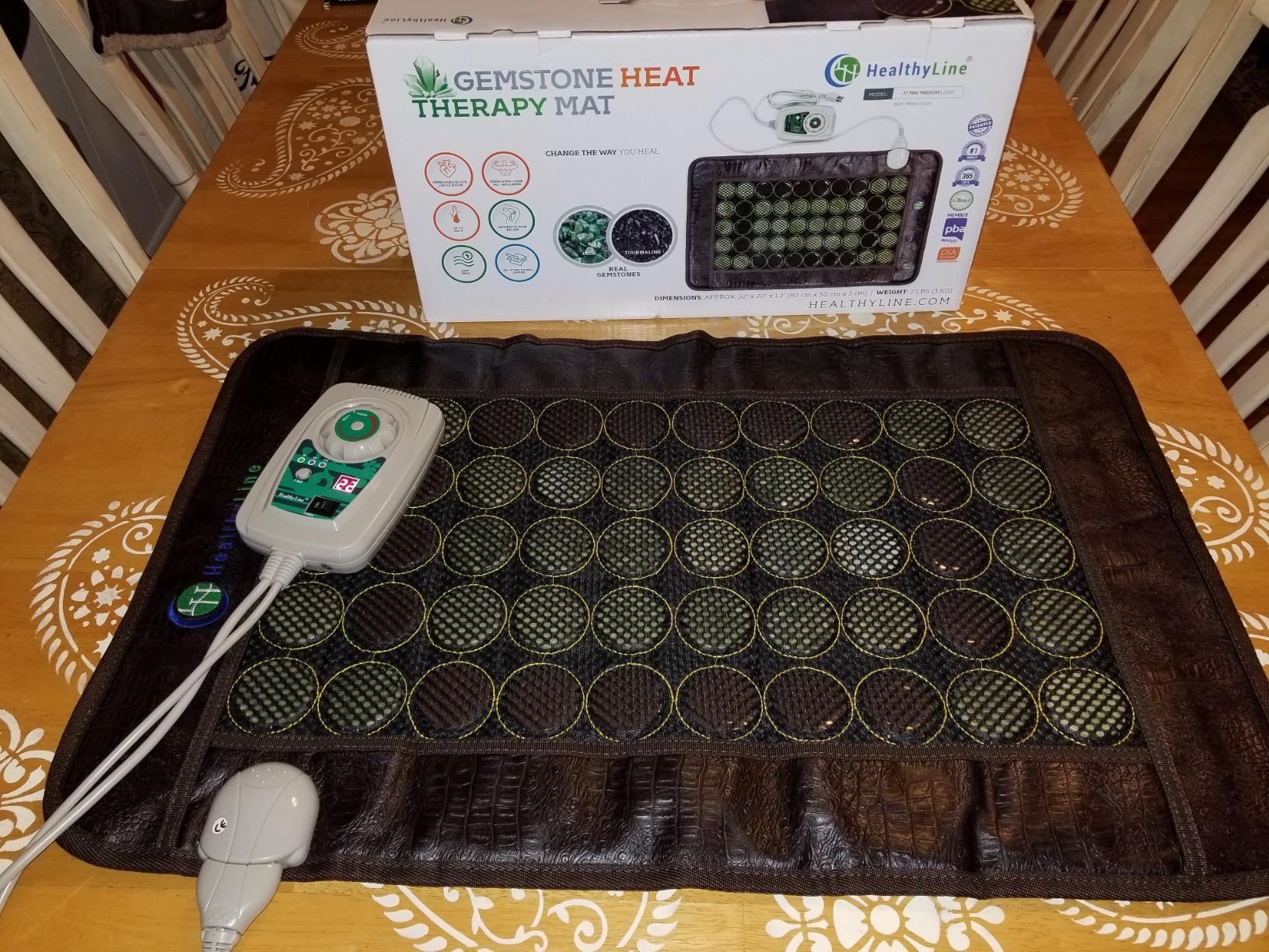 HealthyLine Far Infrared Light Electric Heating Pad for Pain Relief - 50 Pieces Natural Jade and Tourmaline Gemstones - Negative Ions, Flexible Mat - FSA or HSA Eligible customer photo 1