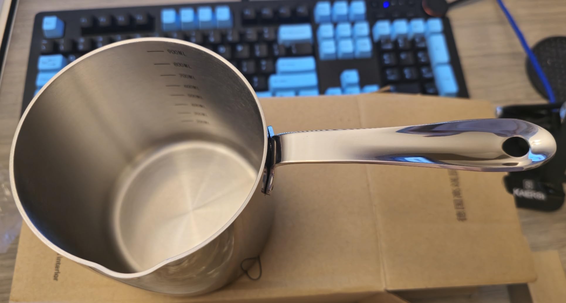 IMEEA Butter Warmer Turkish Coffee Pot Milk Warmer Pot Mini Saucepan with Spout 18/10 Tri-Ply Stainless Steel (10oz/300ml) customer photo 2