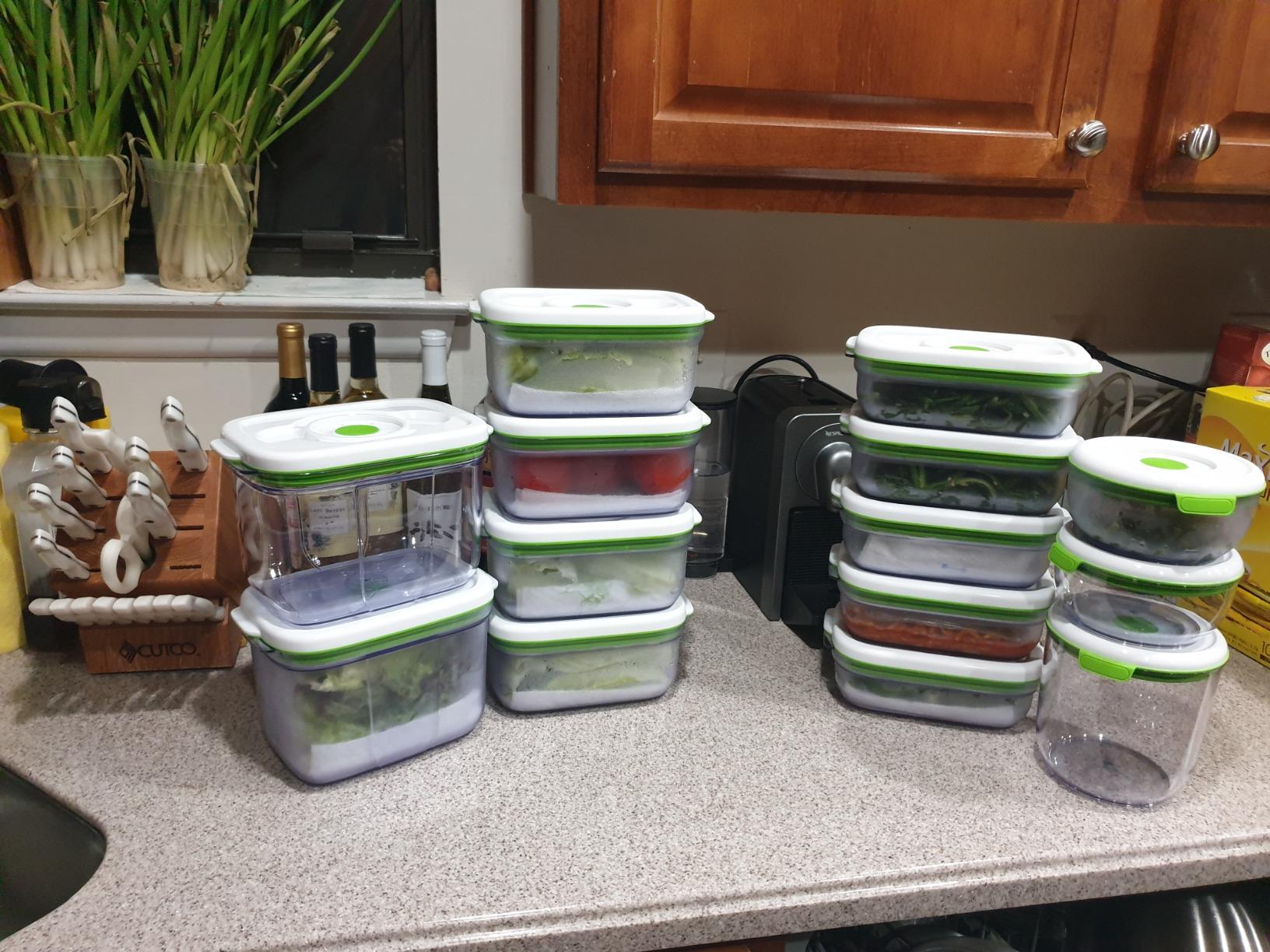 FOSA Vacuum Seal Containers (2-Pack, 49oz) - Airtight Food Storage Containers for Freshness | BPA-Free, Dishwasher Safe | Ideal for Meal Prep, Leftovers, Dry Goods (Pump Sold Separately) customer photo 1