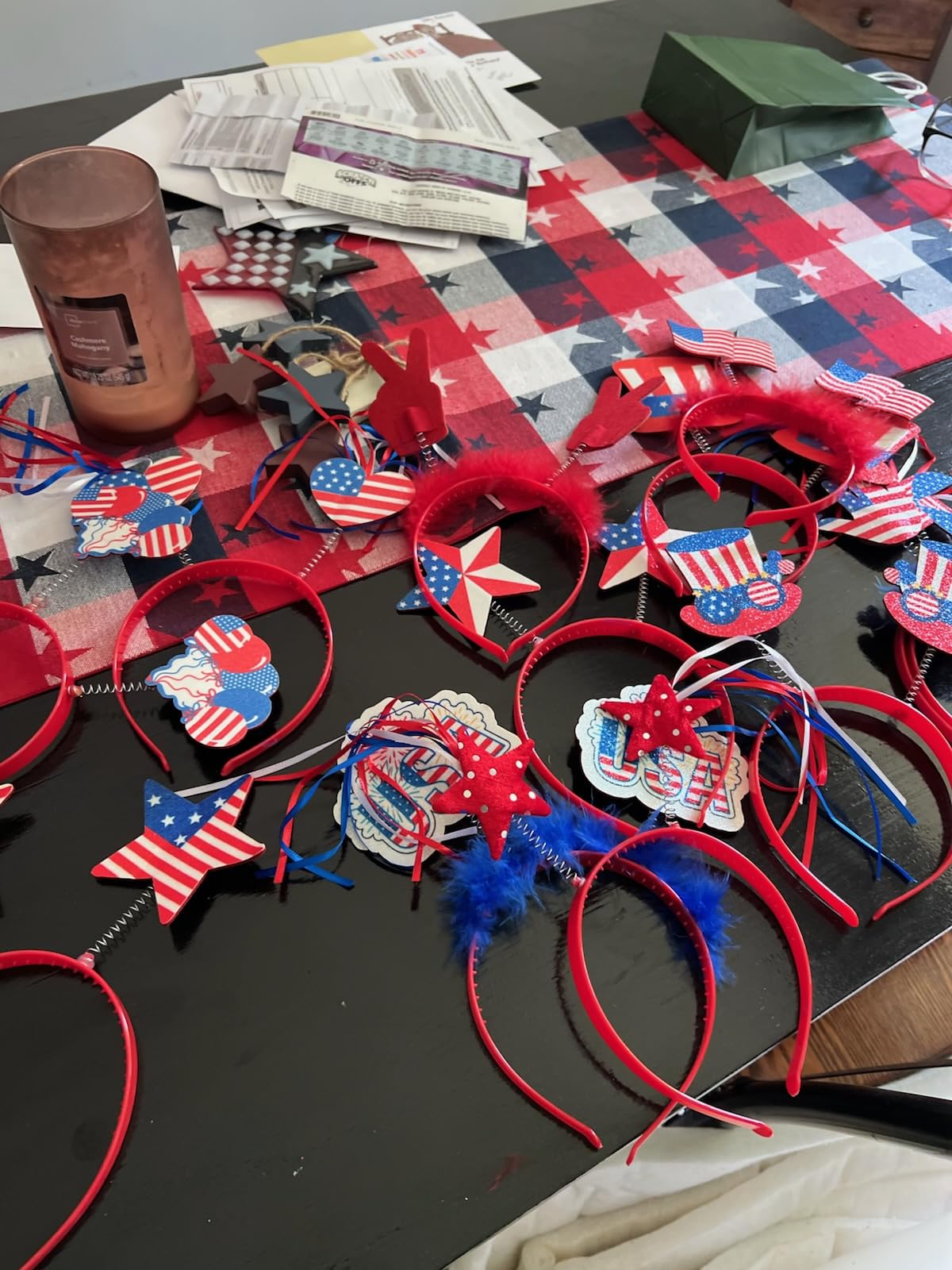 Moon Boat 12PCS 4th of July Headbands, Fourth of July Party Decorations Accessories, Patriotic Red White Blue USA Outfit Favors for Independence/Memorial Day customer photo 1