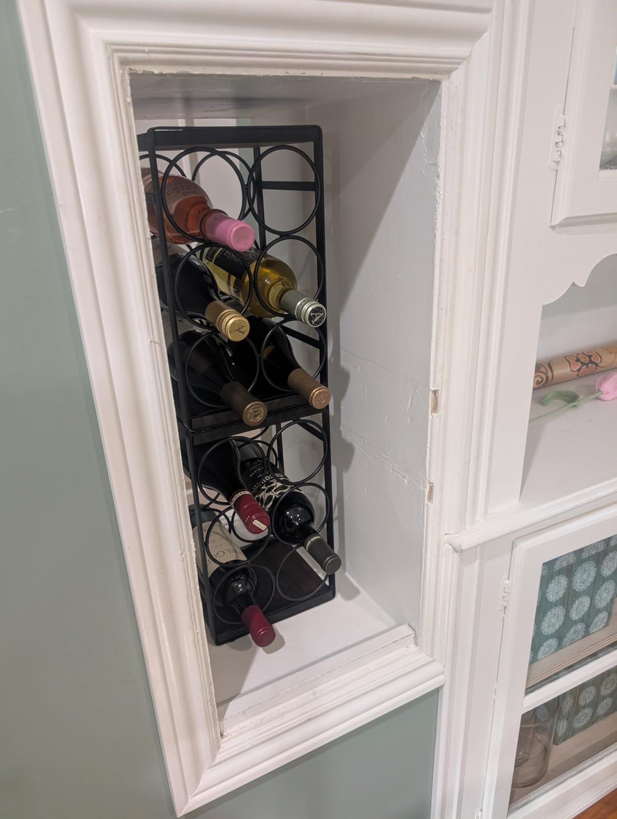 Rustic Wood Countertop Wine Rack 6 Bottles No Need Assembly Brown customer photo 1