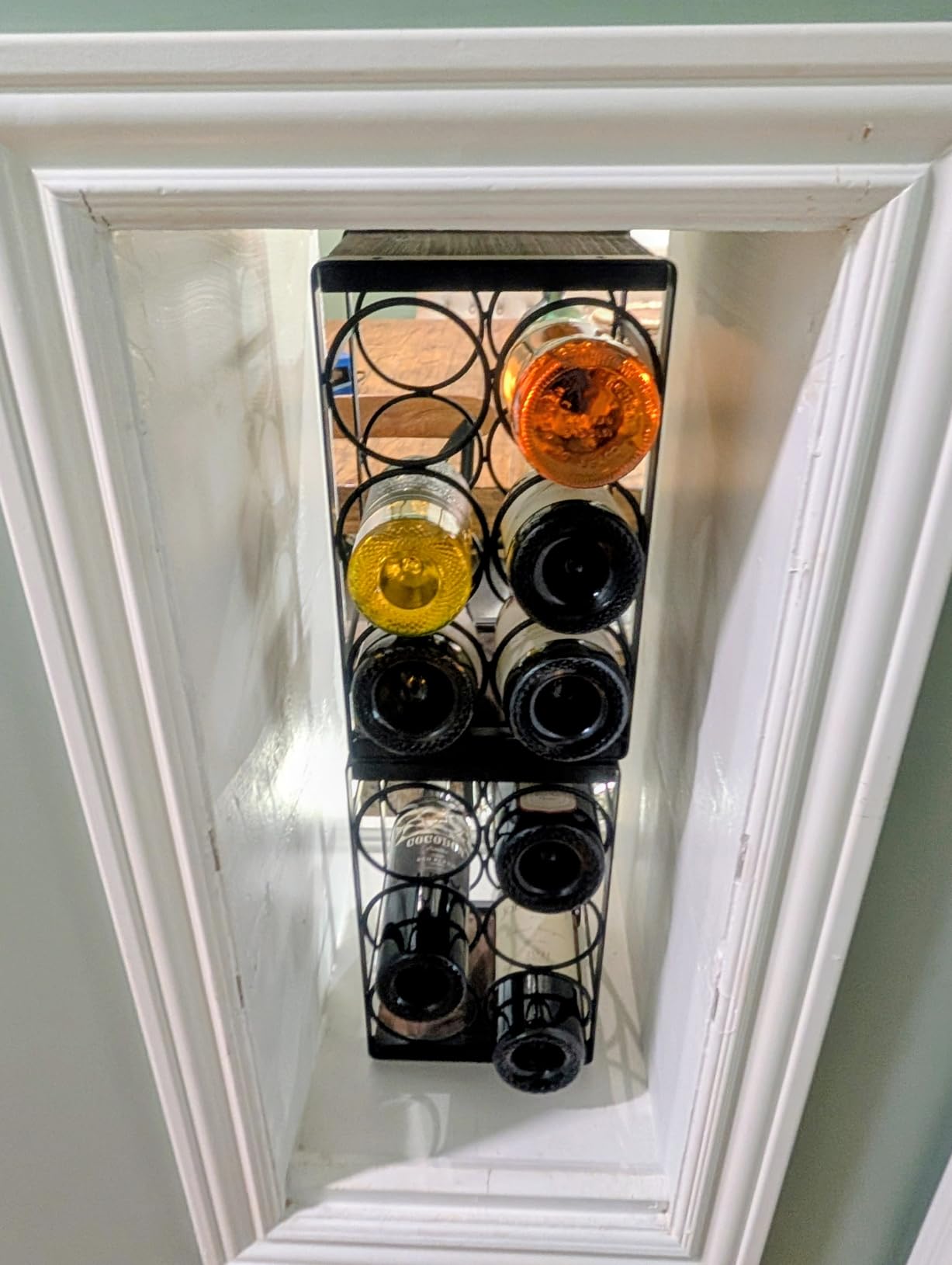 Rustic Wood Countertop Wine Rack 6 Bottles No Need Assembly Brown customer photo 2