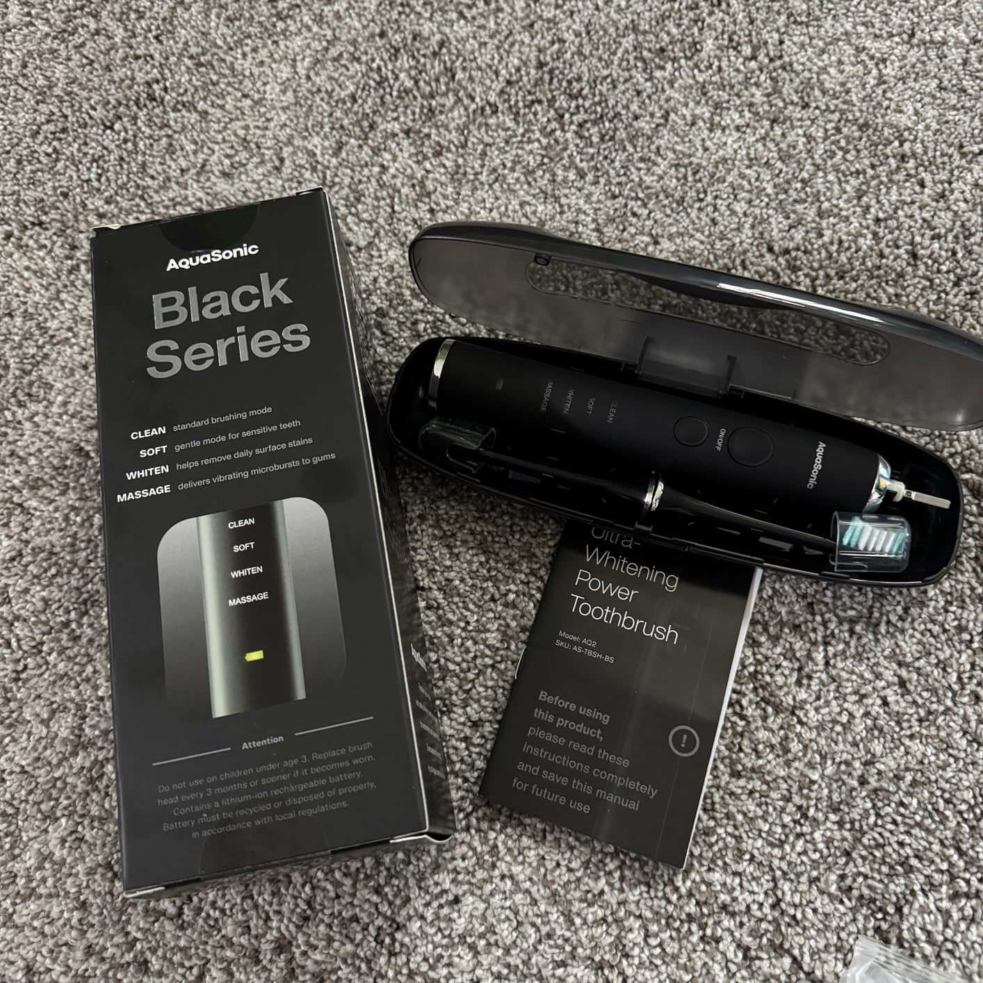 Aquasonic Black Series Ultra Whitening Toothbrush - ADA Accepted Electric Toothbrush - 8 Brush Heads & Travel Case - 40,000 VPM Electric Motor & Wireless Charging - 4 Modes w Smart Timer customer photo 2