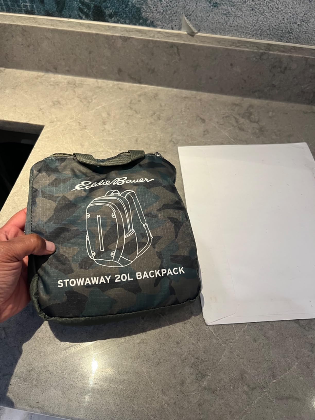 Eddie Bauer Stowaway Packable Backpack | Travel | Outdoor | Lightweight | Foldable | Durable | Ripstop Polyester | 20L - Onyx Black customer photo 2