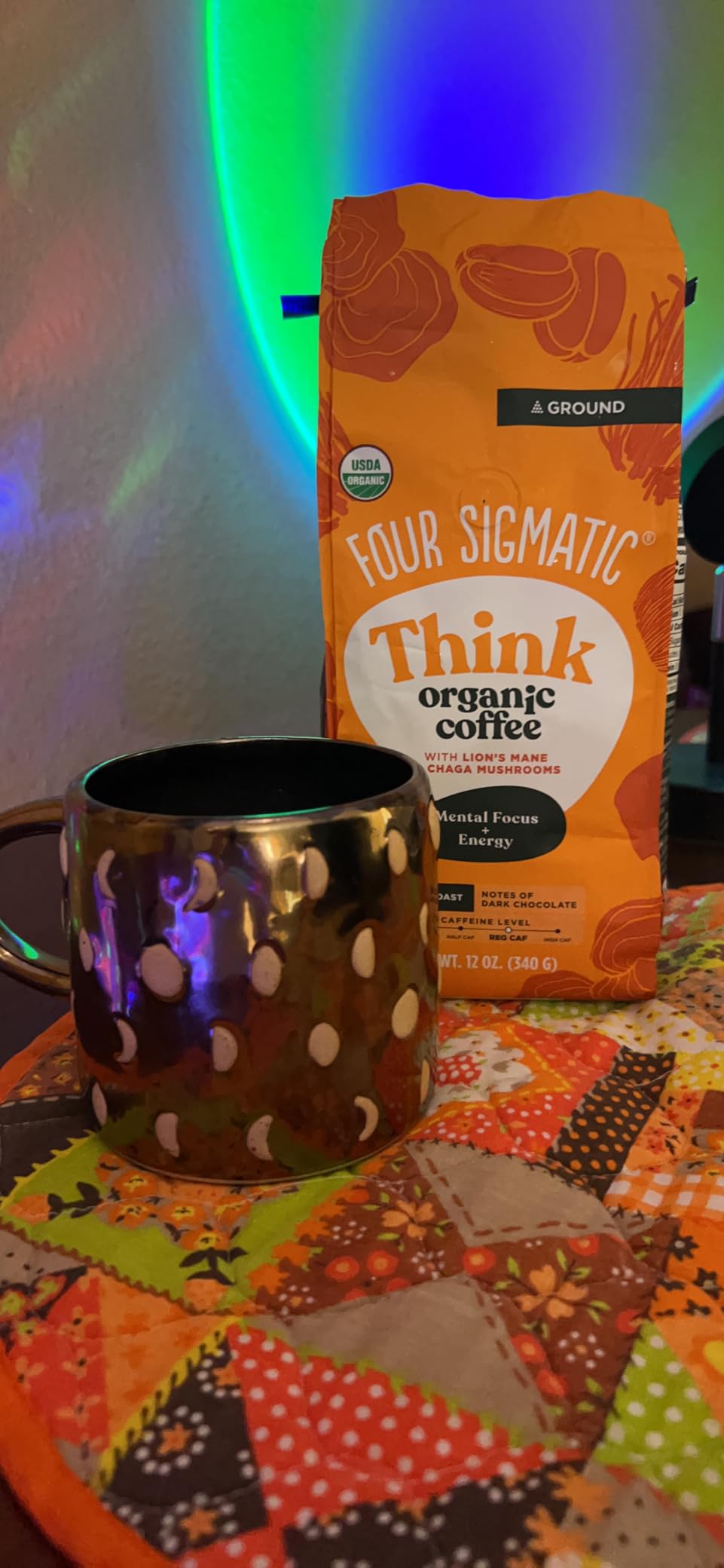Four Sigmatic Focus Mushroom Coffee | Organic Ground Coffee with Lion's Mane Mushroom and Chaga for Better Focus and Immune Support | 12oz Bag customer photo 2