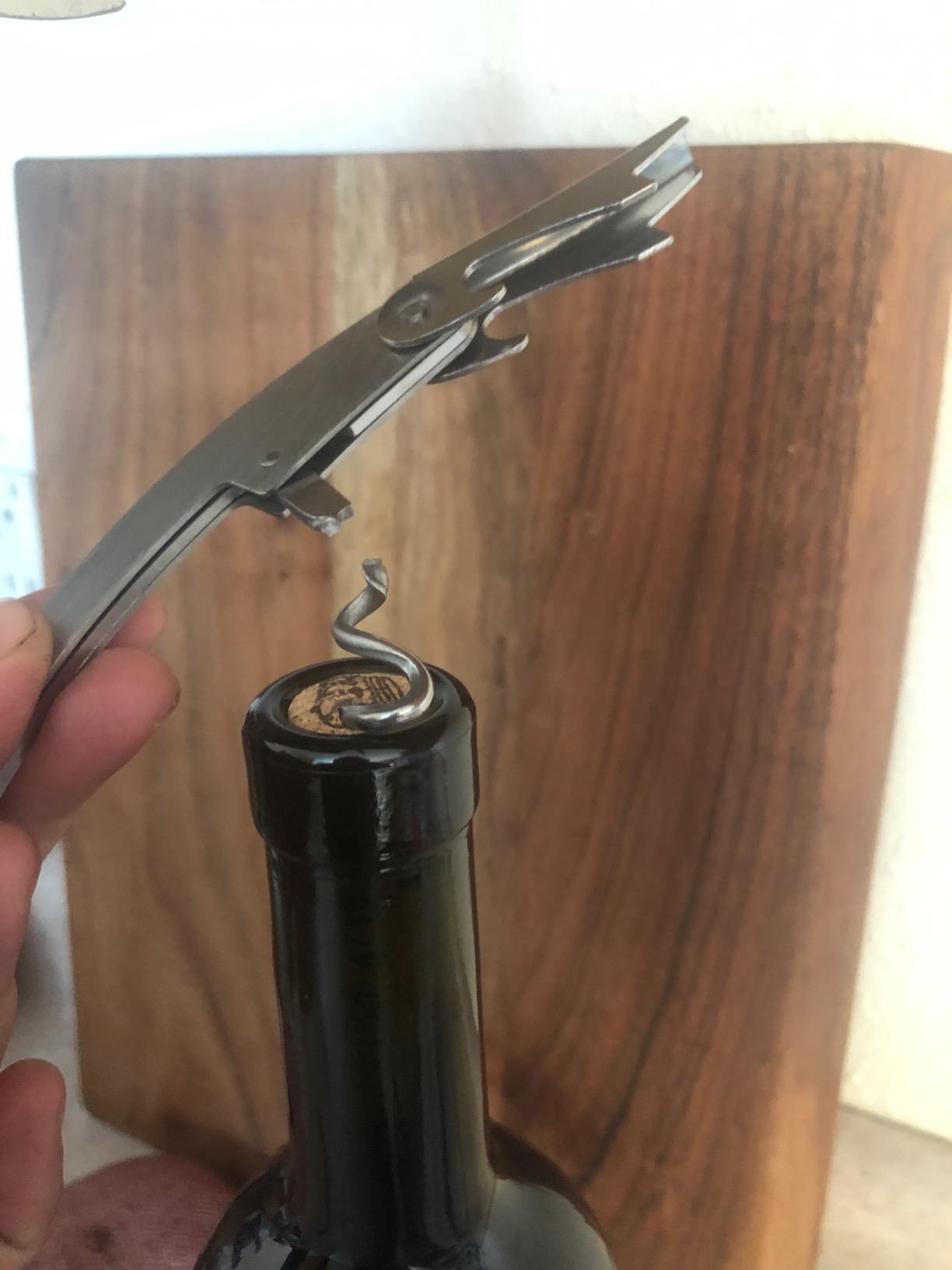 Kato Wine Accessories Gift Set - Bottle Corkscrew Opener Kit, Drip Ring, Foil Cutter, Wine Pourer and Stopper in Novelty Bottle-Shaped Case - Valentine's Gift, Black customer photo 1