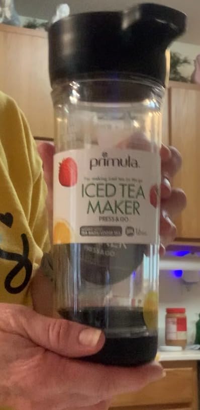 Primula Press and Go Iced Tea Maker, Travel Tumbler, Infuser Bottle, Leak-proof Flip-top Lid with Carry Loop, Dishwasher Safe, Made without BPA, 16-Ounce, Black customer photo 2