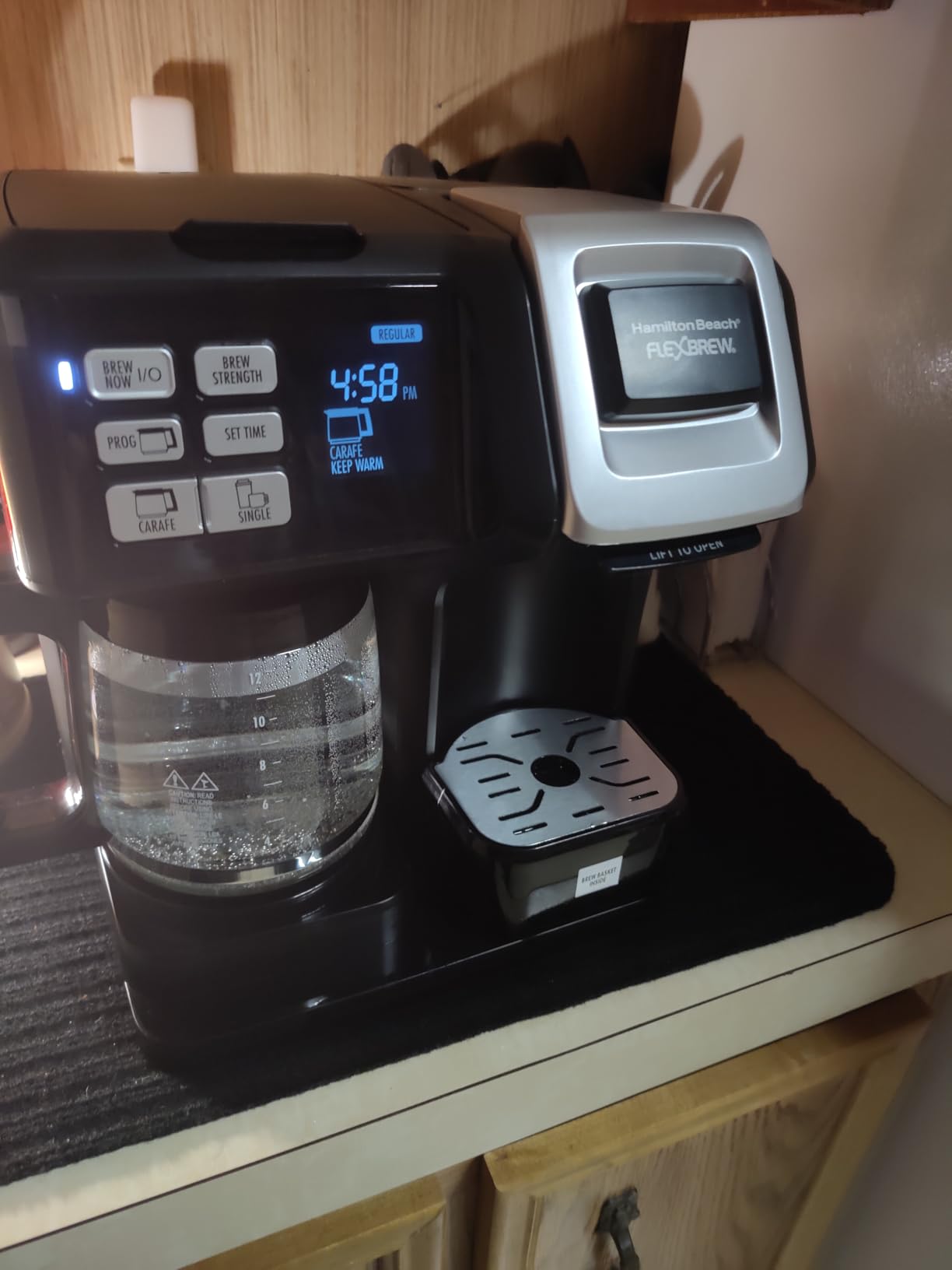 Hamilton Beach FlexBrew Trio 2-Way Coffee Maker, Compatible with K-Cup Pods or Grounds, Single Serve & Full 12c Pot, Permanent Gold-Tone Filter, Black & Silver customer photo 2