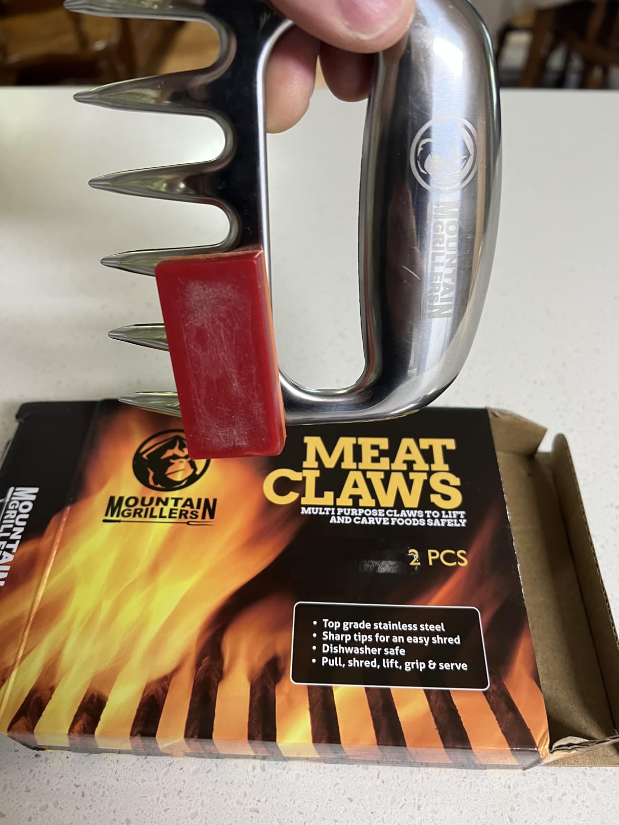 Mountain Grillers Meat Claws - Pulled Pork Shredder Tools for BBQ - Bear Claws for Shredding Meat on Grill, Smoker, or Barbecue - Heavy Duty Grilling Accessories - Pack of 2, Black customer photo 2